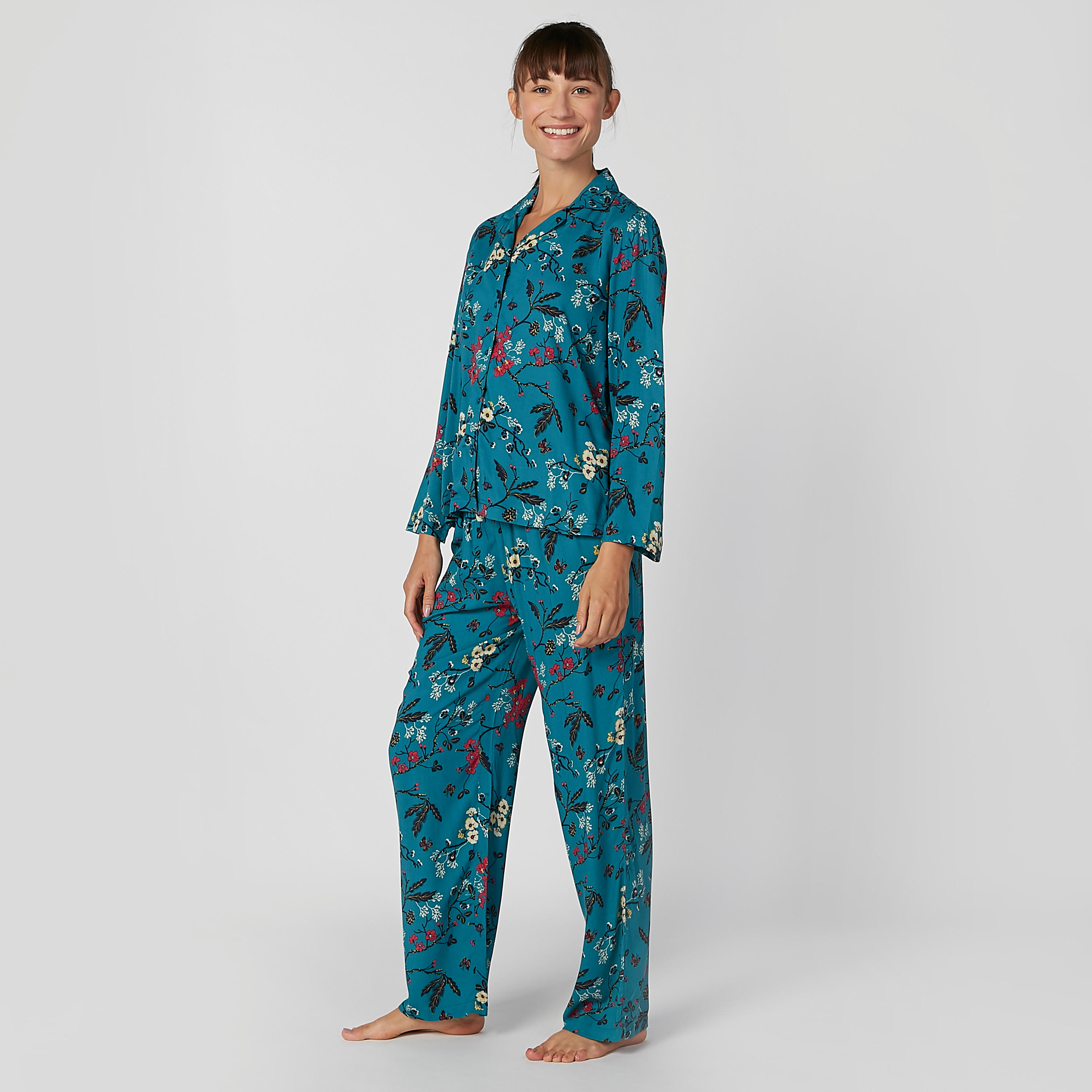 Printed Long Sleeves Shirt and Full Length Pyjama Set-women-clothing-nightwear-pyjamas-longsets-image-2