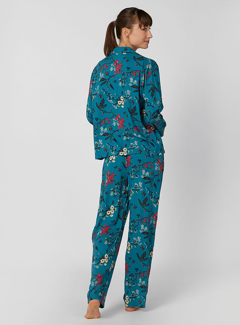Printed Long Sleeves Shirt and Full Length Pyjama Set-women-clothing-nightwear-pyjamas-longsets-image-3