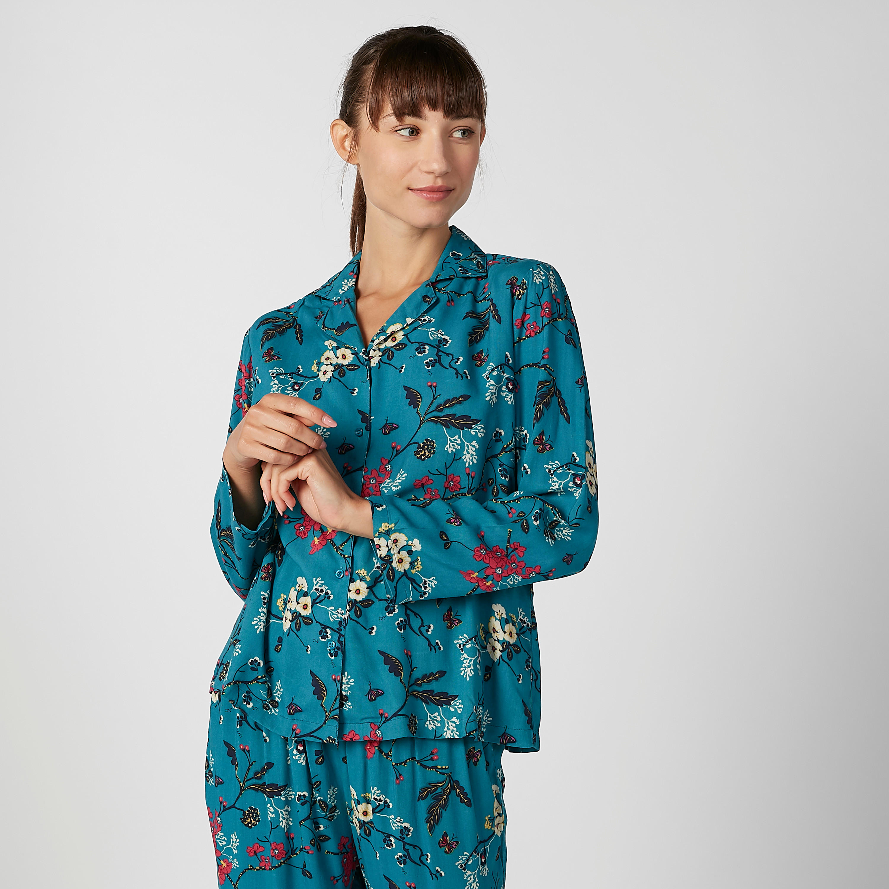 Printed Long Sleeves Shirt and Full Length Pyjama Set-women-clothing-nightwear-pyjamas-longsets-image-4