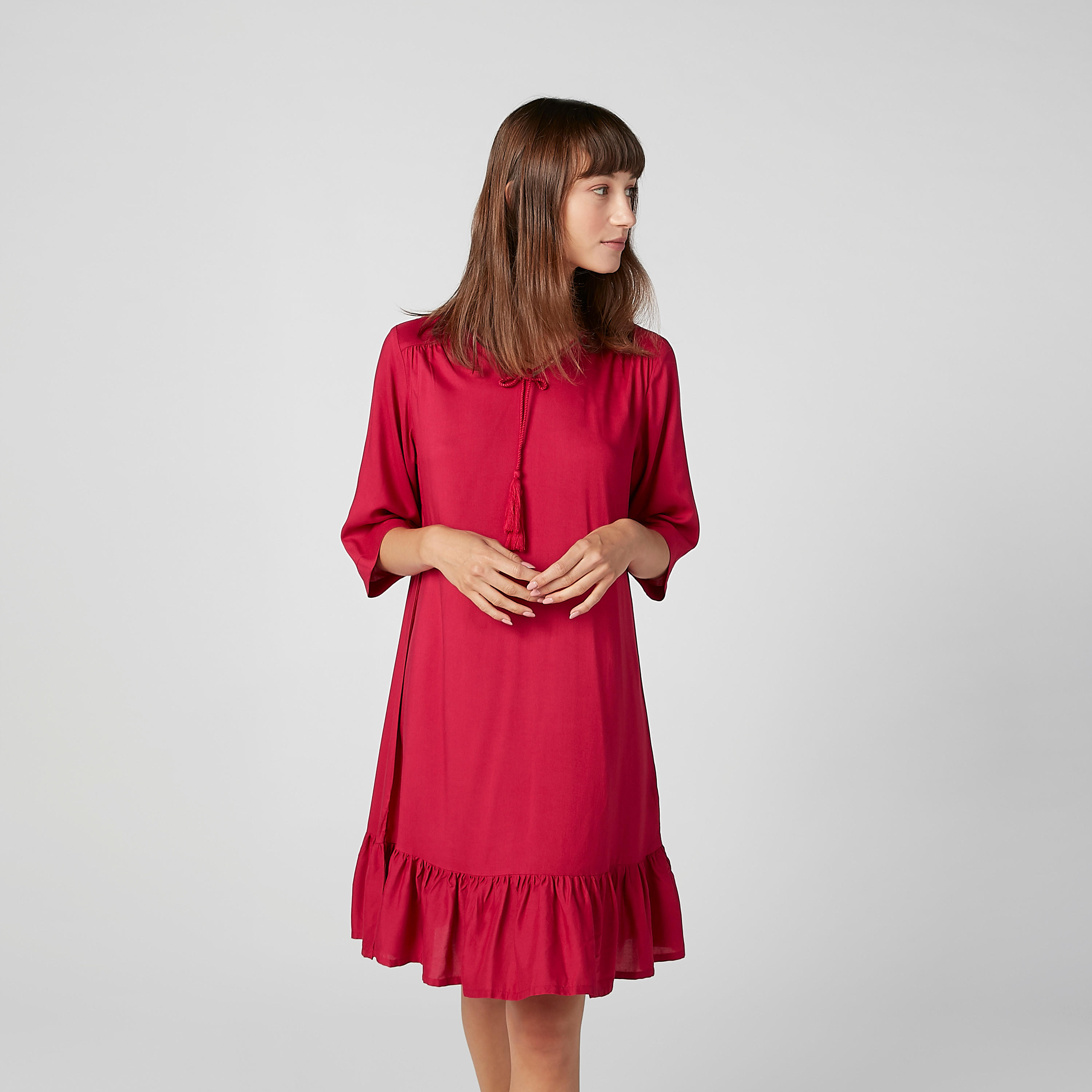 قميص نوم بياقة V وأكمام 3/4 - طقم من قطعتين متنوعتين-women-clothing-nightwear-nighties-image-3