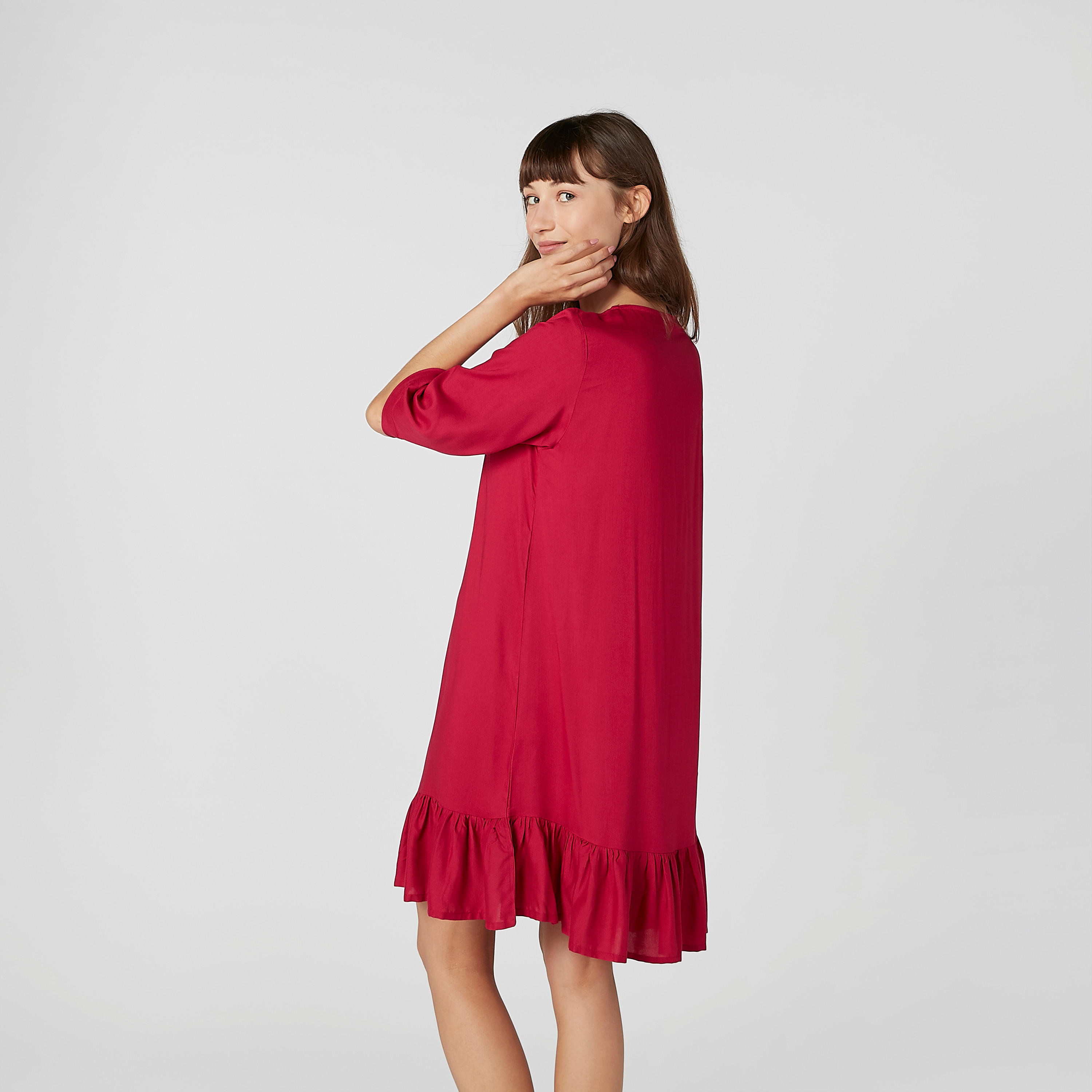 قميص نوم بياقة V وأكمام 3/4 - طقم من قطعتين متنوعتين-women-clothing-nightwear-nighties-image-5