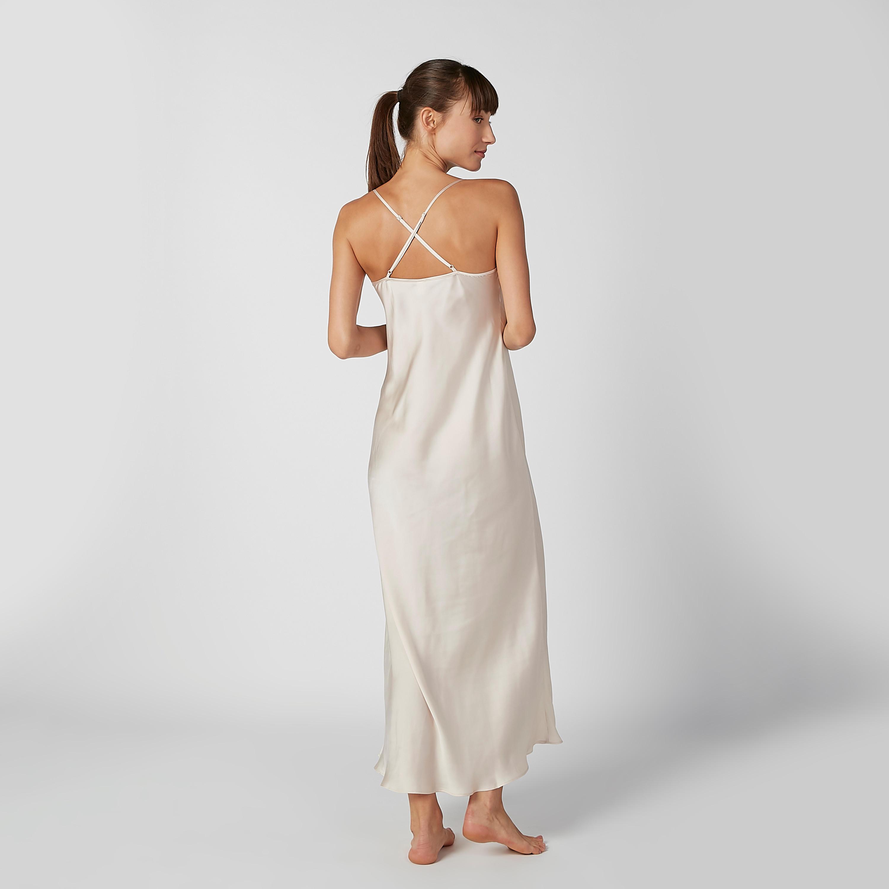 Plain Maxi Dress with Cowl Neck and Straps-women-clothing-nightwear-nighties-image-4