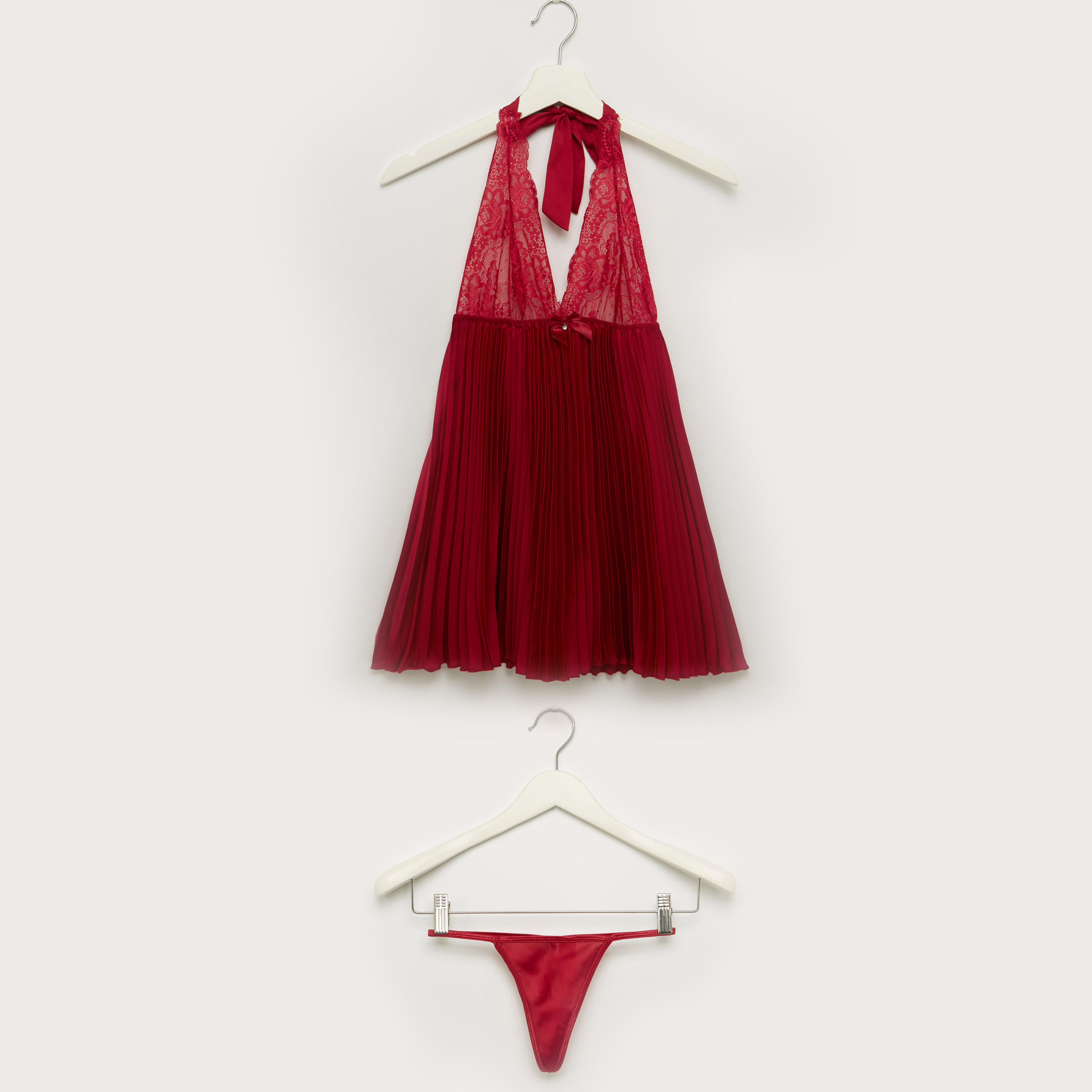 بيبي دول فستان بتفاصيل دانتيل مع ثونج-women-clothing-lingerie-babydollsandbodysuits-image-1