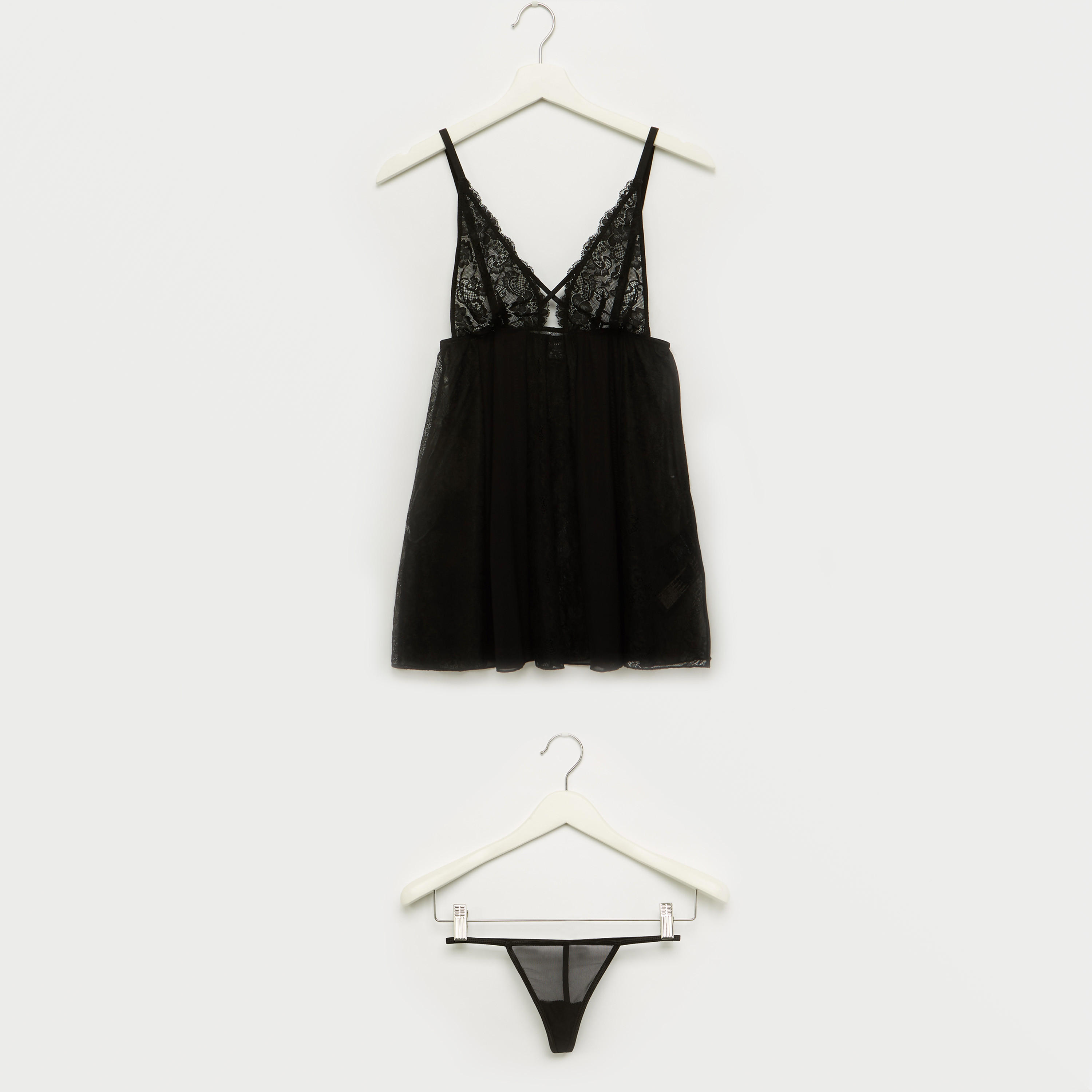 بيبي دول دانتيل دون أكمام مع ثونج-women-clothing-lingerie-babydollsandbodysuits-image-1
