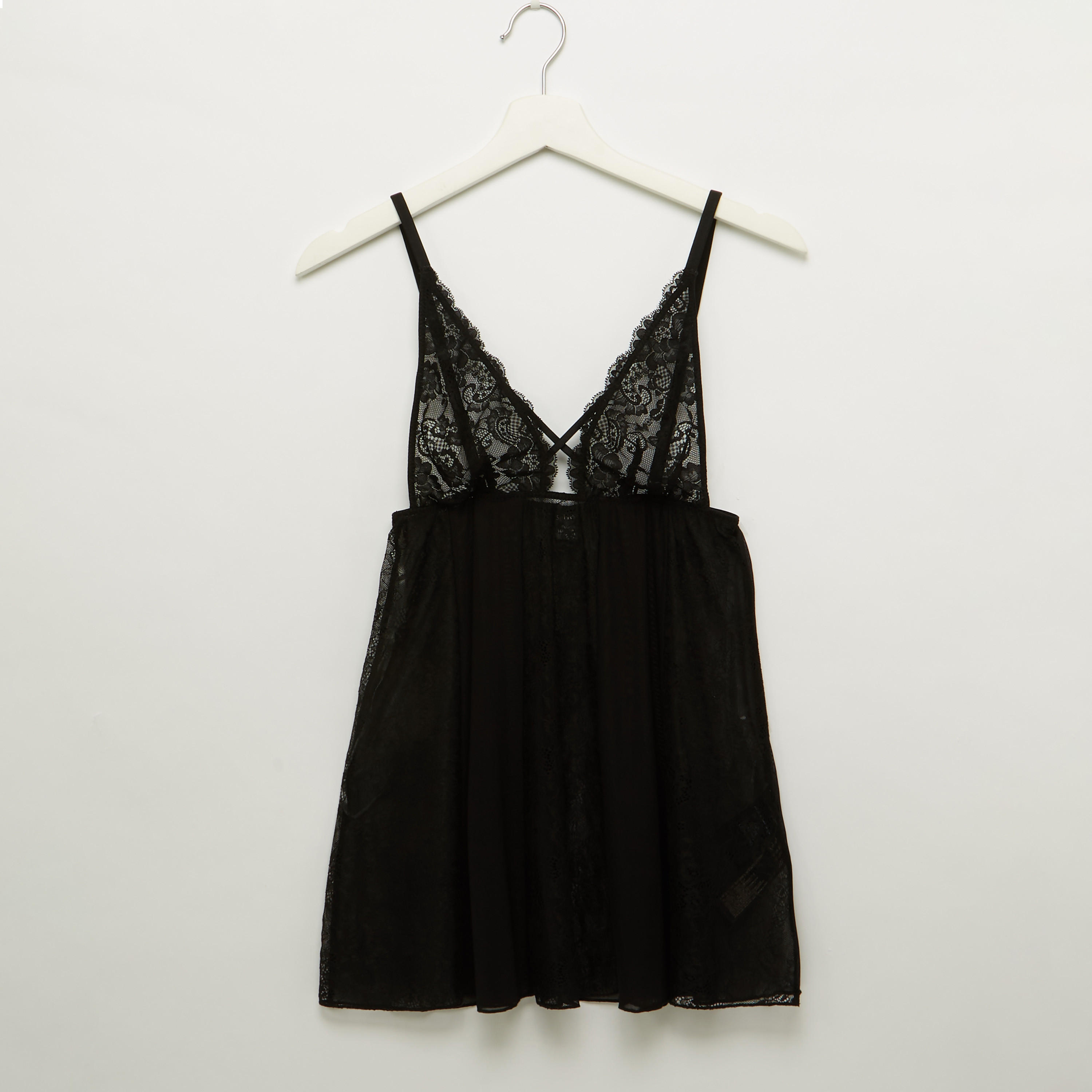 بيبي دول دانتيل دون أكمام مع ثونج-women-clothing-lingerie-babydollsandbodysuits-image-2