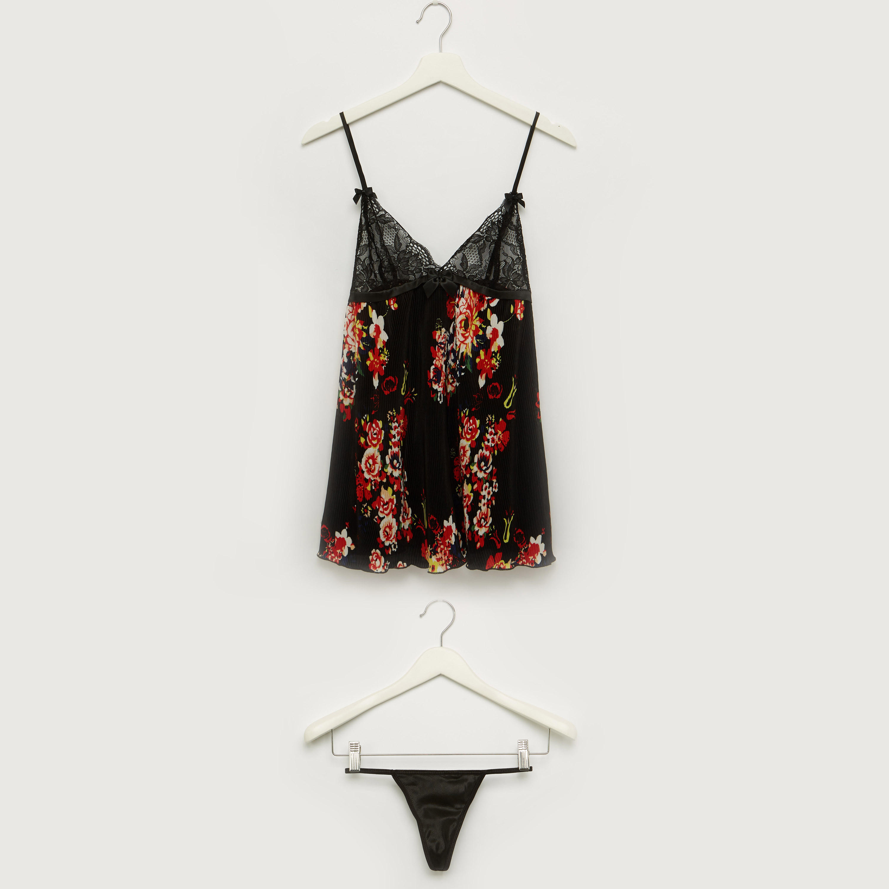 Printed Babydoll with Thongs-women-clothing-lingerie-babydollsandbodysuits-image-1