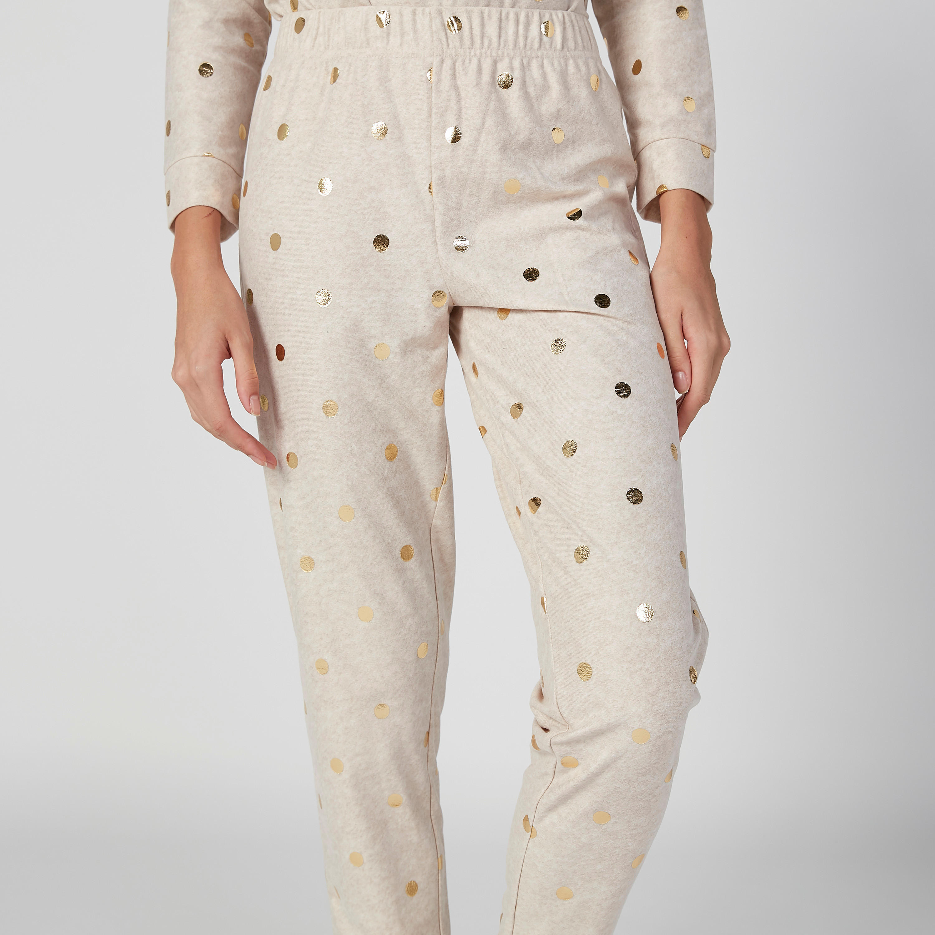 Polka Dot Printed T-shirt and Full Length Pyjama Set-women-clothing-nightwear-pyjamas-longsets-image-3