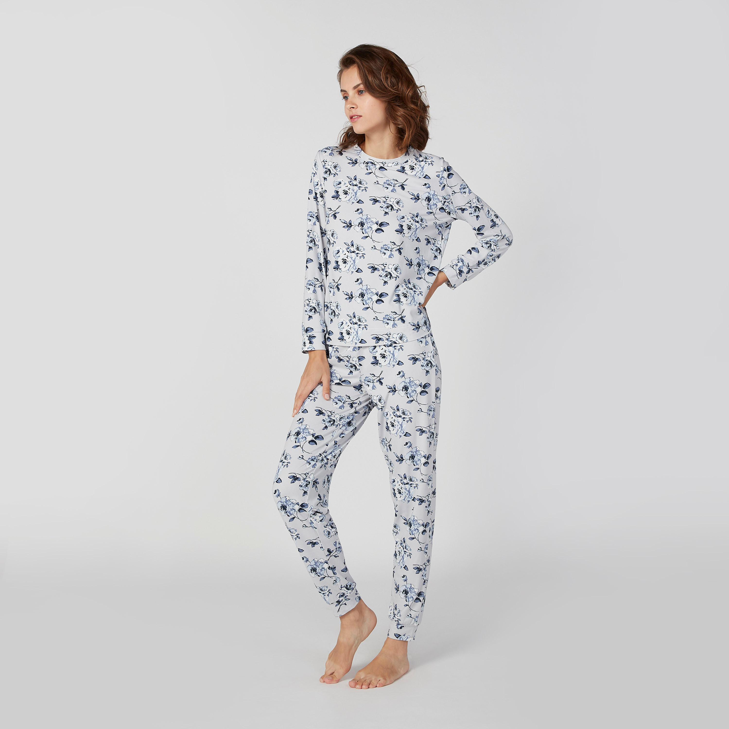 Printed Long Sleeves T-shirt with Full Length Jog Pants-women-clothing-nightwear-pyjamas-longsets-image-1