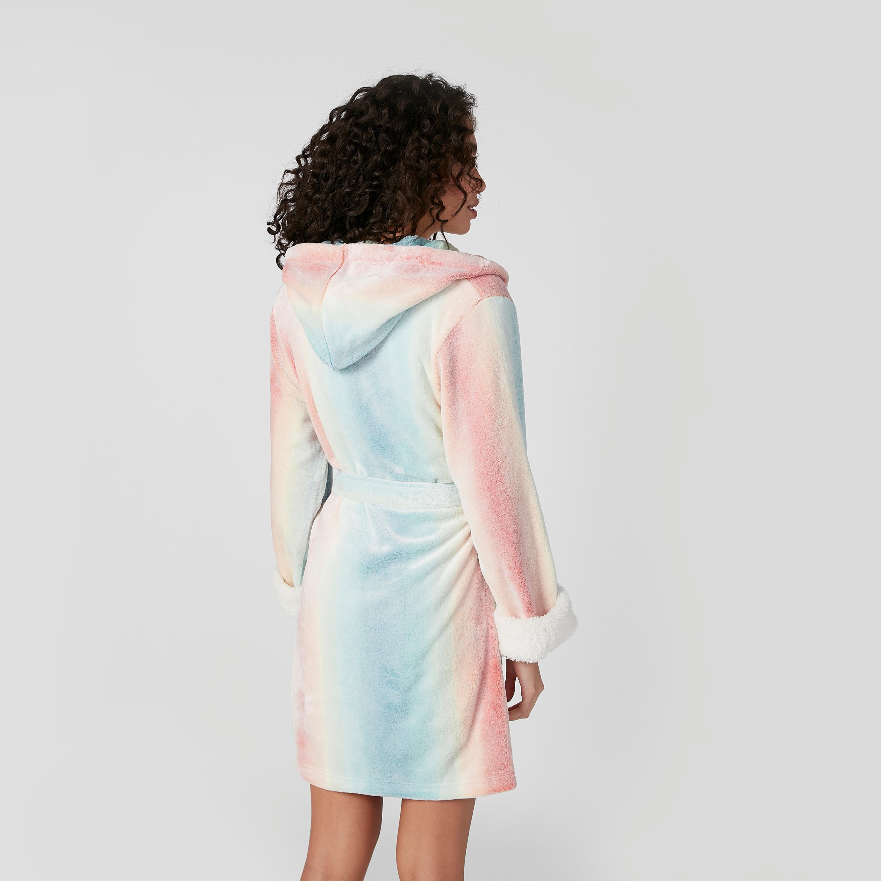 روب بارز الملمس بأكمام طويلة وأربطة-women-clothing-nightwear-robes-image-3