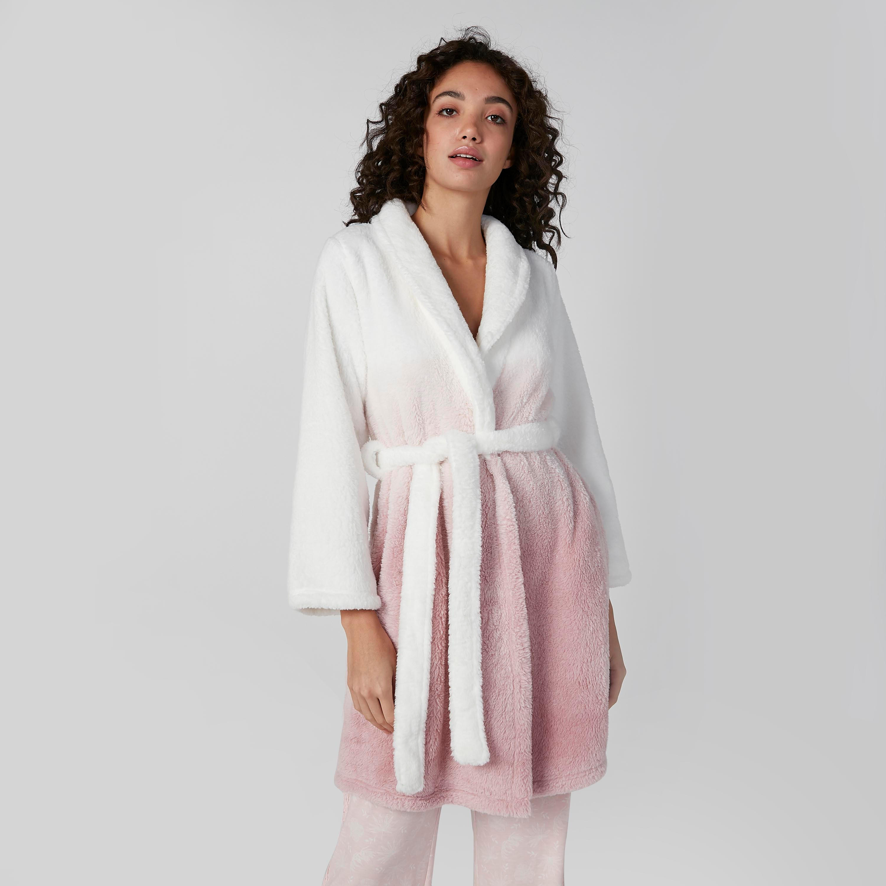 روب بارز الملمس بأكمام طويلة وأربطة-women-clothing-nightwear-robes-image-1