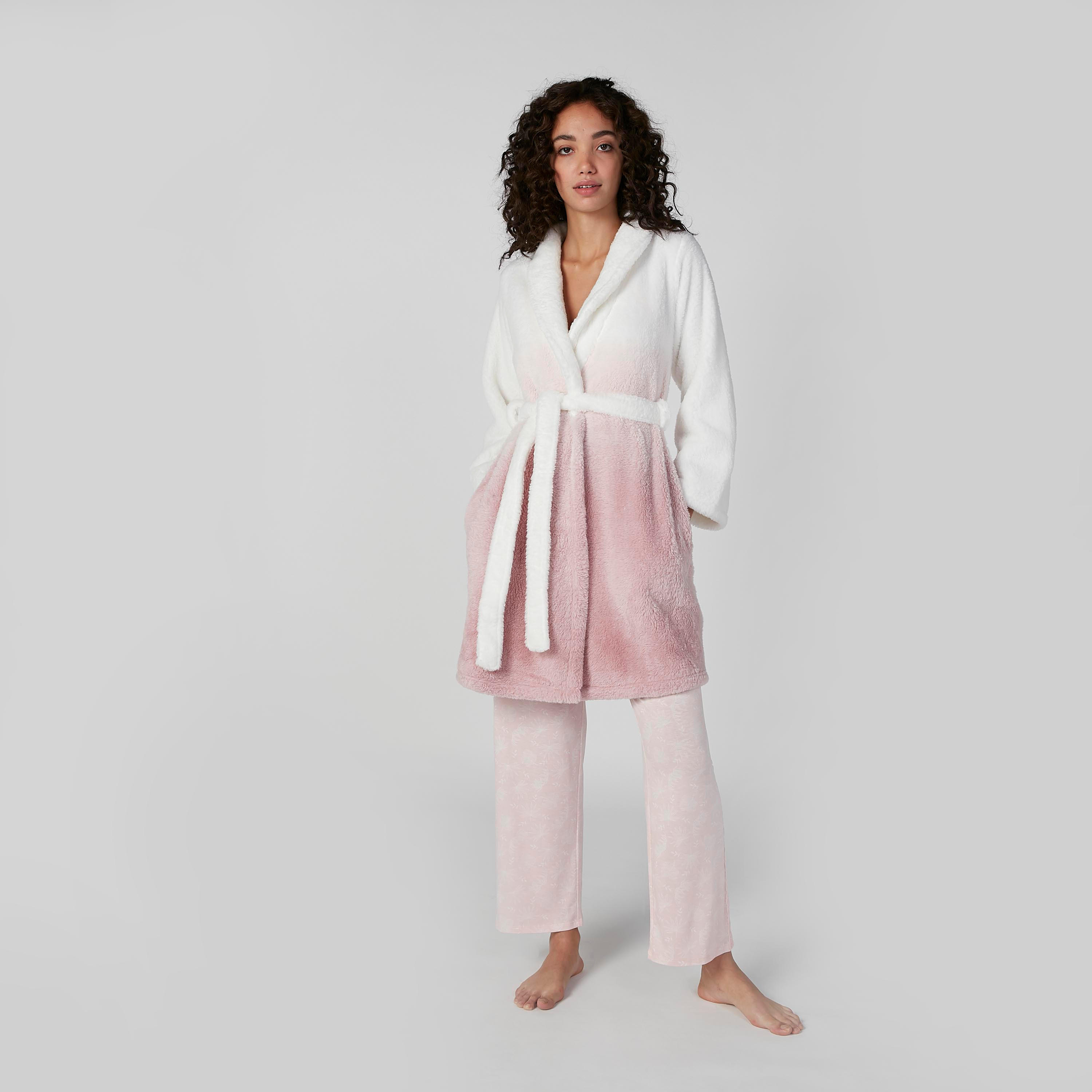 روب بارز الملمس بأكمام طويلة وأربطة-women-clothing-nightwear-robes-image-2