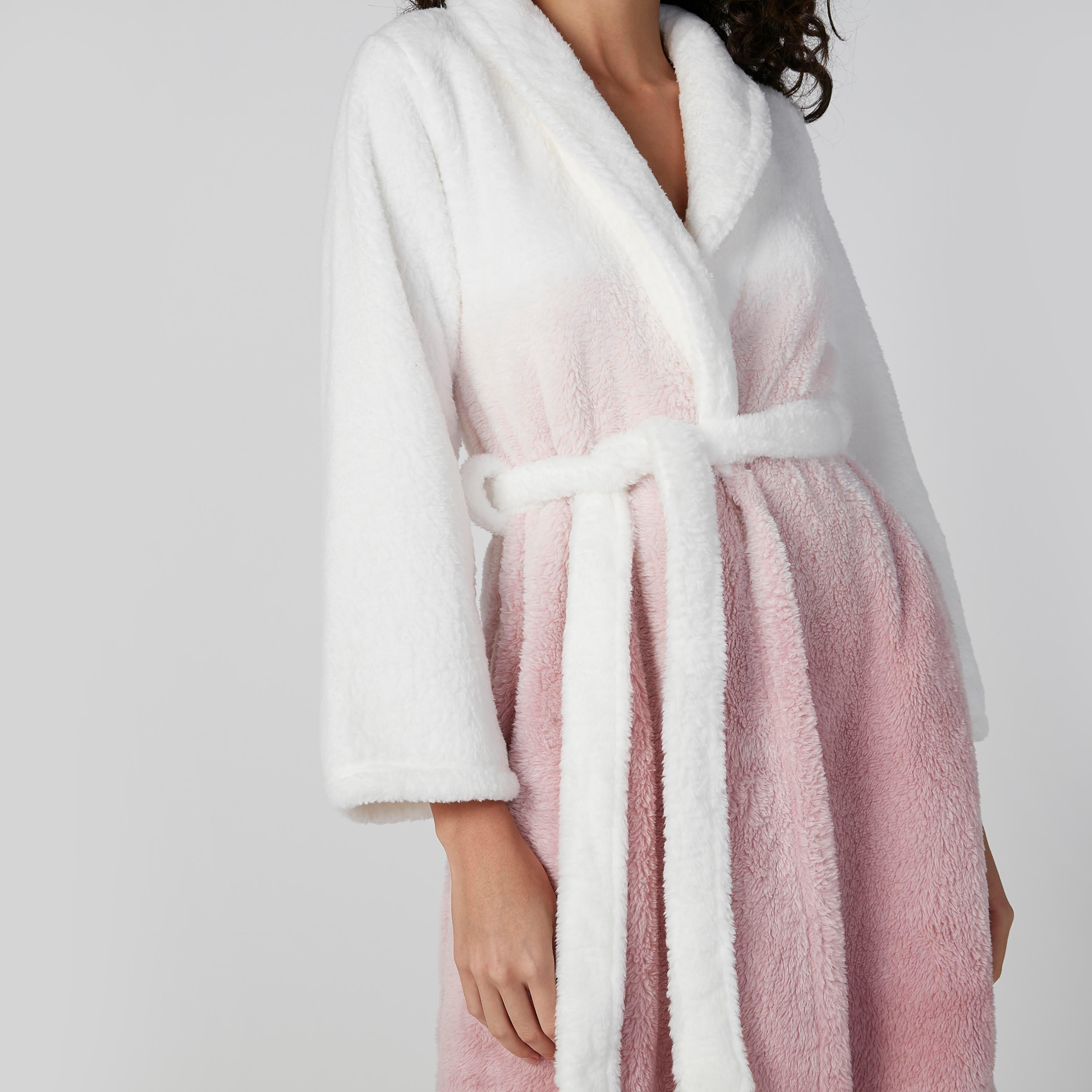 روب بارز الملمس بأكمام طويلة وأربطة-women-clothing-nightwear-robes-image-3