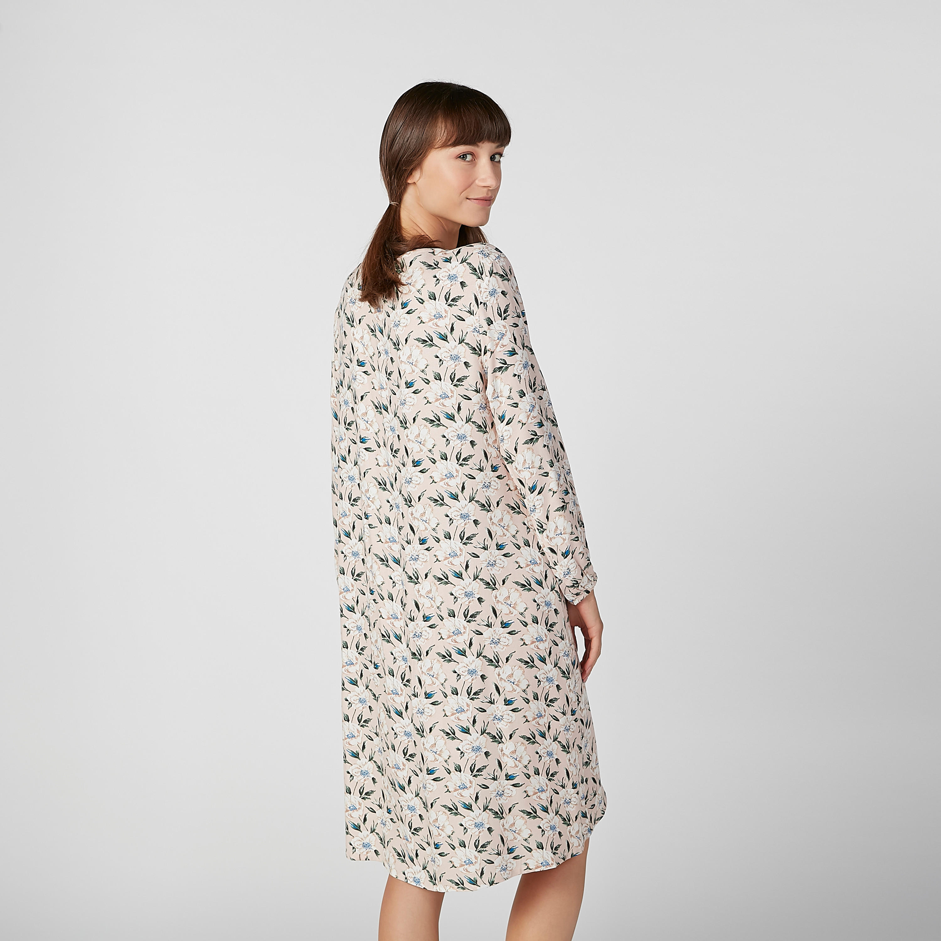 فستان سهرة بياقة قارب وأكمام بيشوب وطبعات-women-clothing-nightwear-nighties-image-3