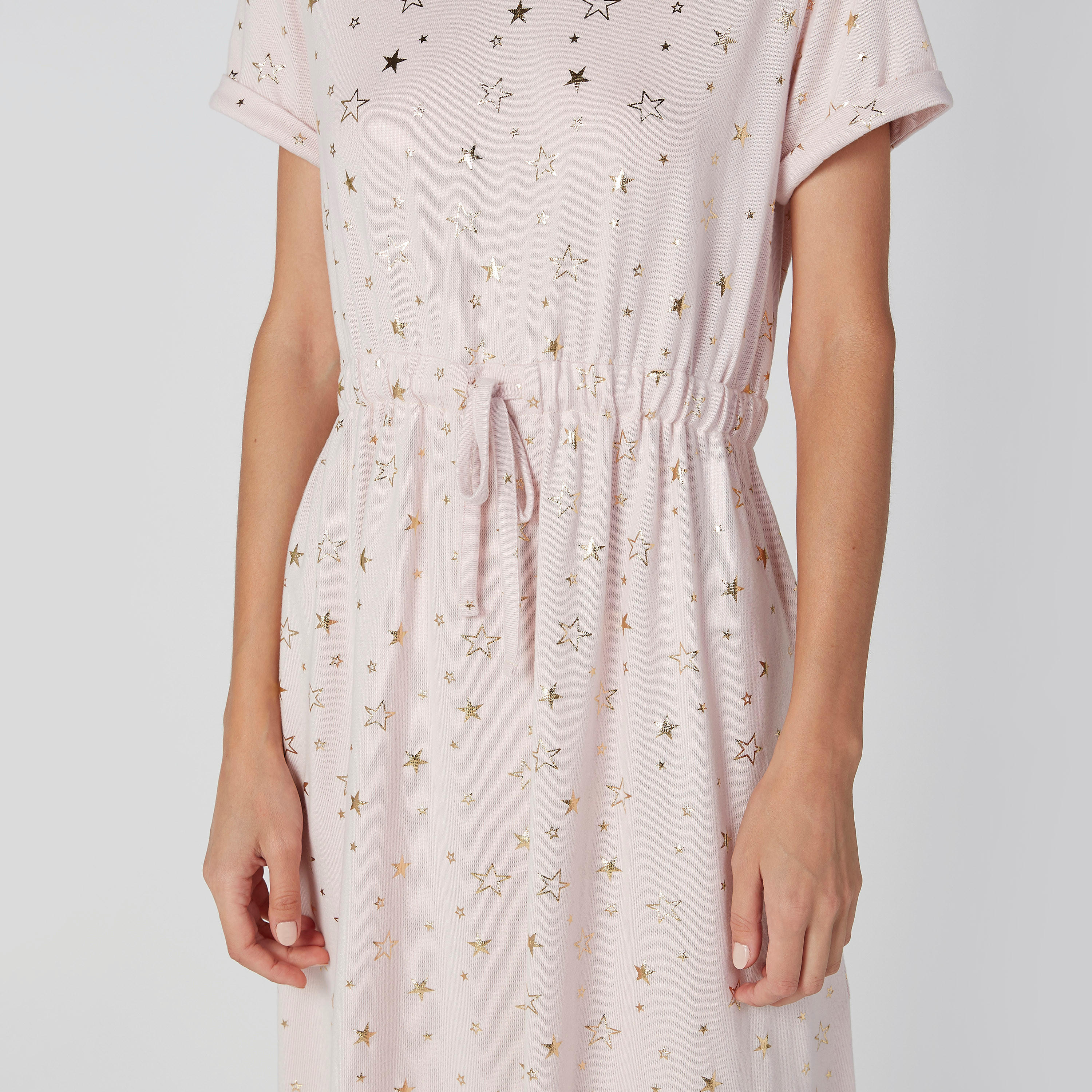Printed Night Dress with Round Neck and Tie Ups-women-clothing-nightwear-nighties-image-5