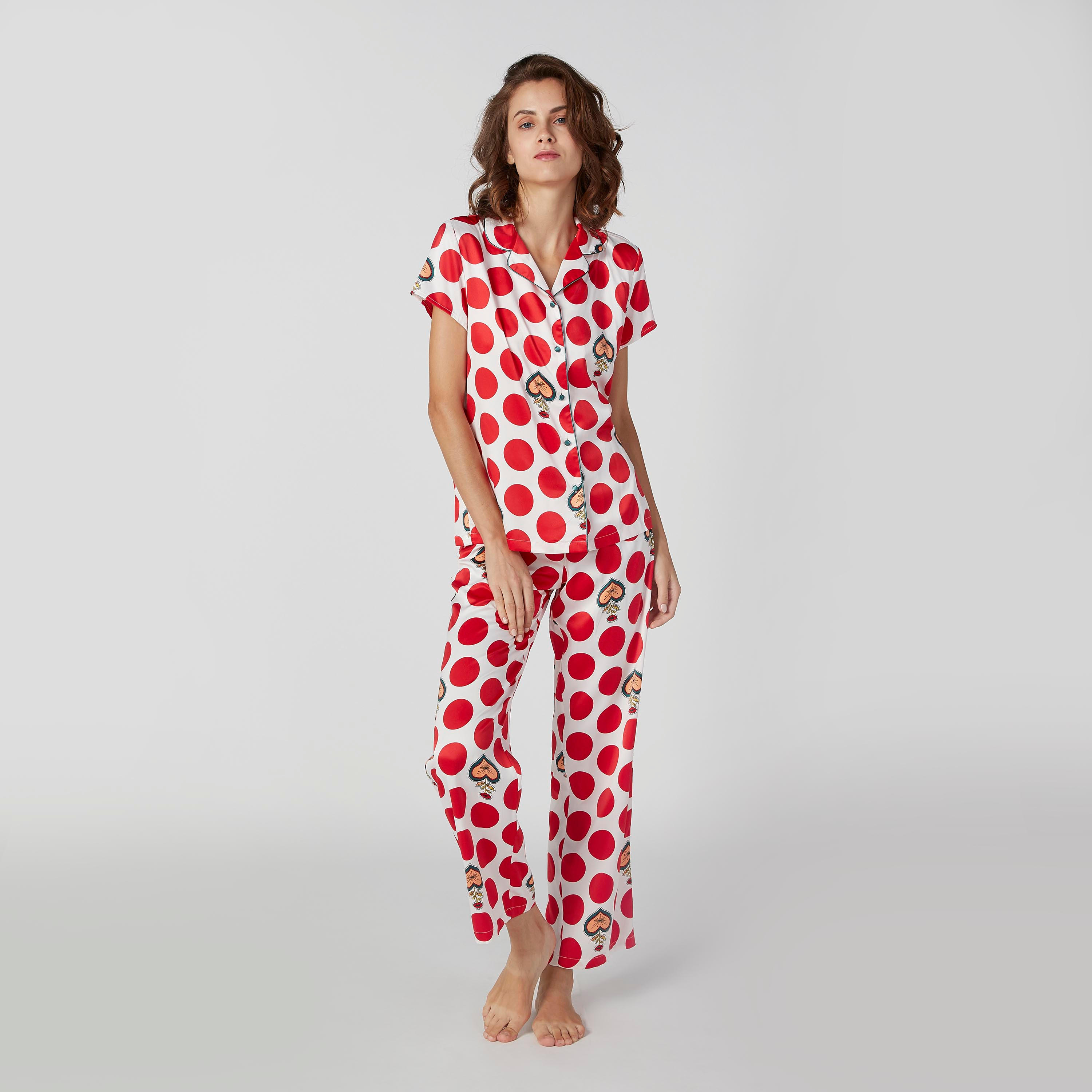 طقم بنطلون بيجاما وقميص بأكمام قصيرة وطبعات-women-clothing-nightwear-pyjamas-longsets-image-1