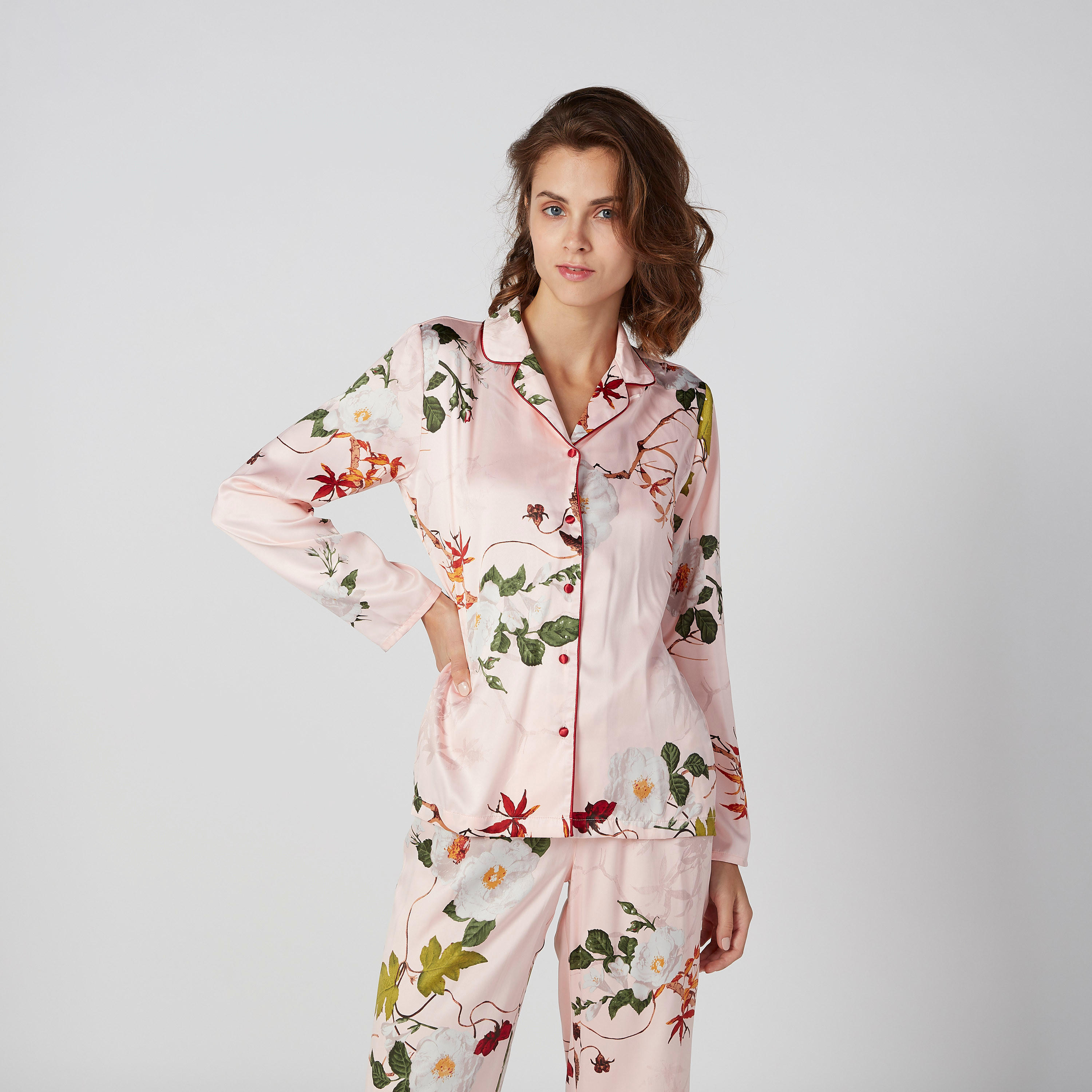 Printed Long Sleeves Shirt with Full Length Pyjama Set-women-clothing-nightwear-pyjamas-longsets-image-3