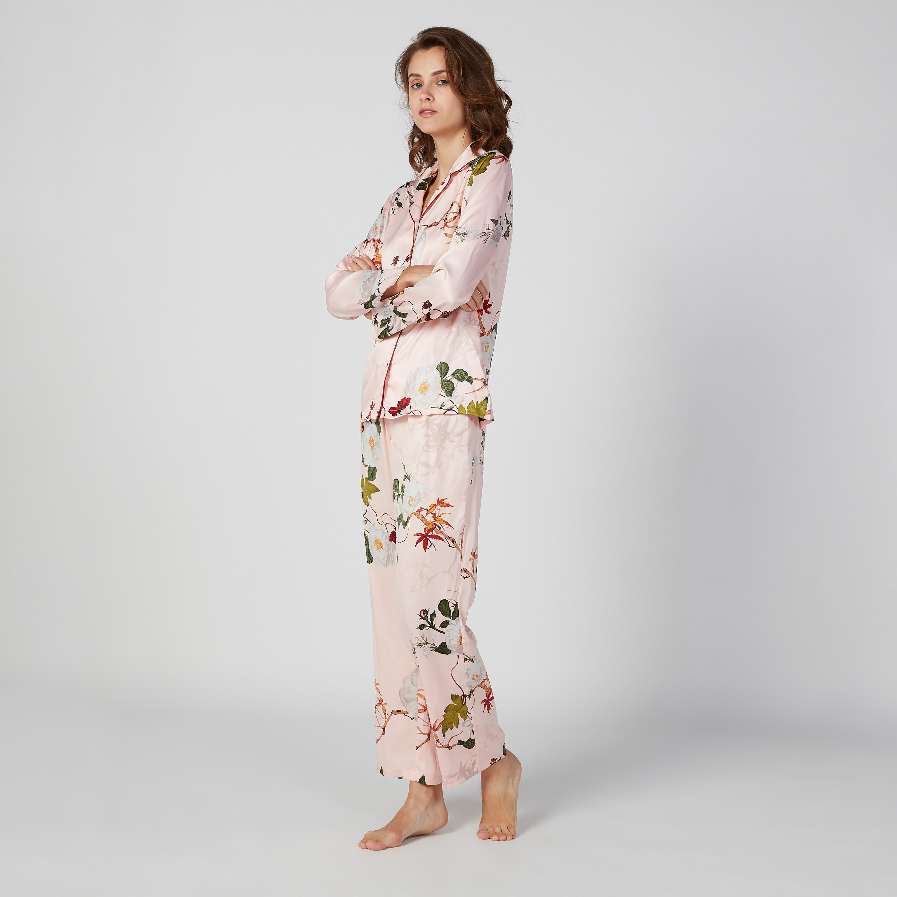Printed Long Sleeves Shirt with Full Length Pyjama Set-women-clothing-nightwear-pyjamas-longsets-image-5