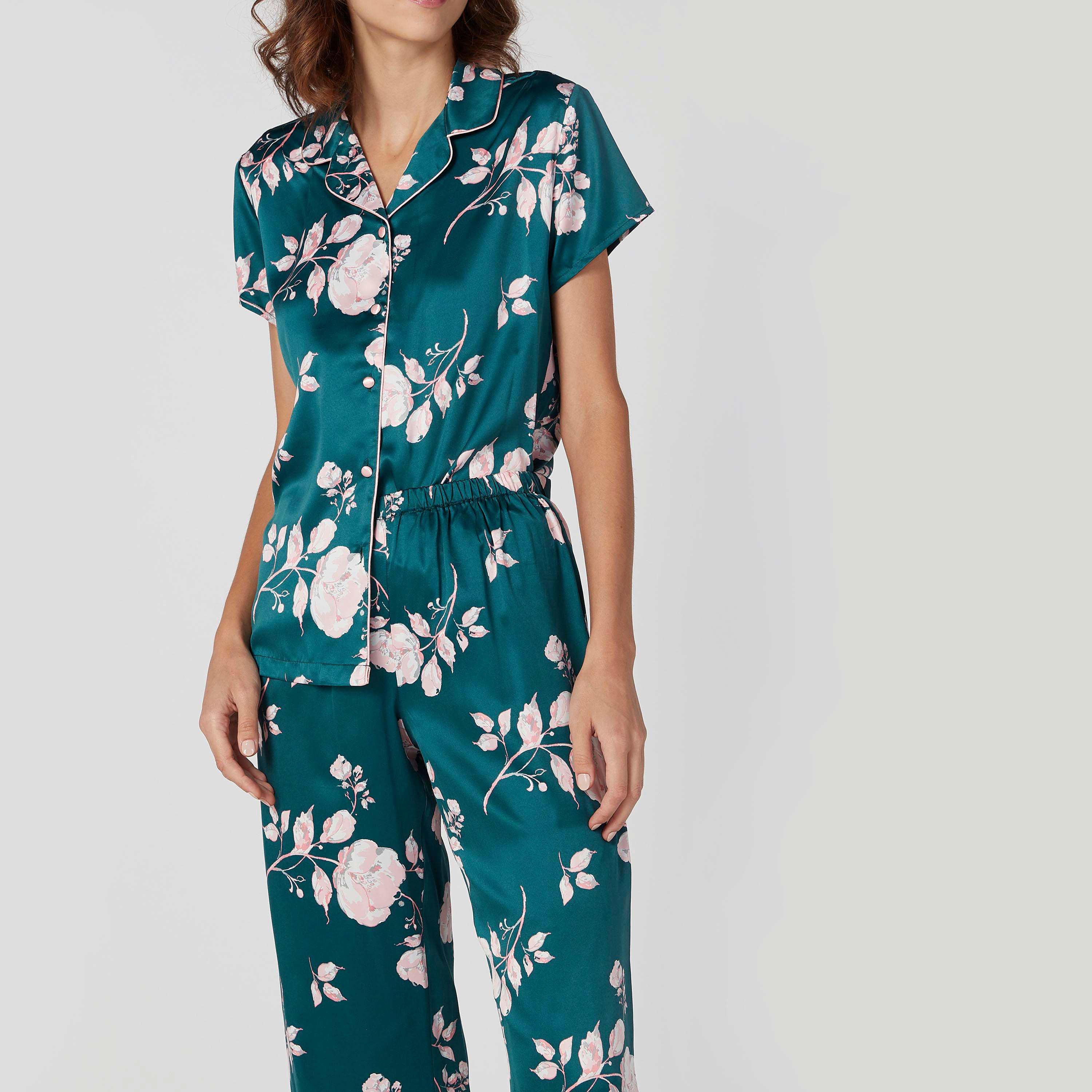طقم بنطلون بيجاما وقميص بأكمام قصيرة وطبعات-women-clothing-nightwear-pyjamas-longsets-image-3