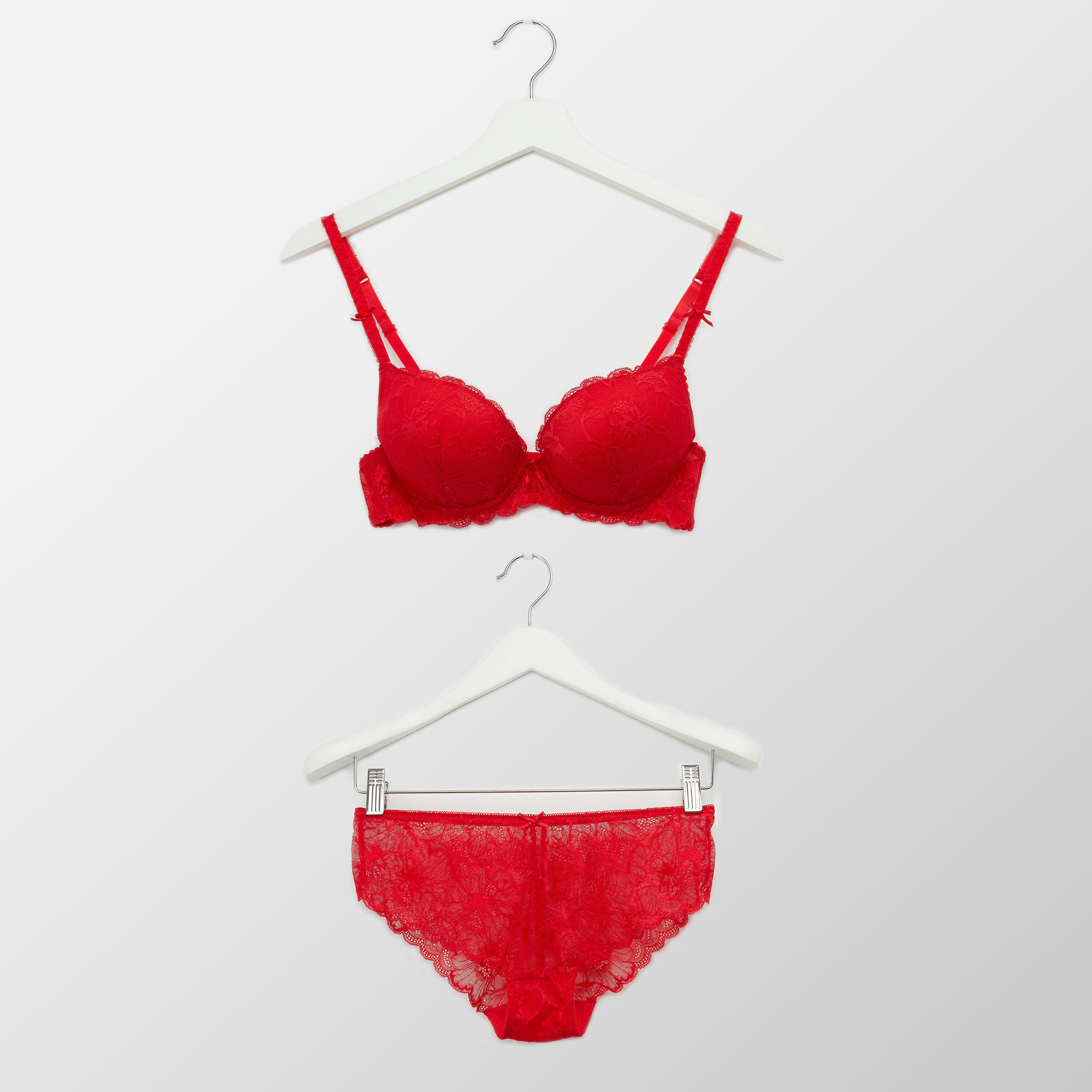طقم سراويل داخلية وصدريّة ديمي مبطّنة بتفاصيل دانتيل-women-clothing-lingerie-lingeriesets-image-5