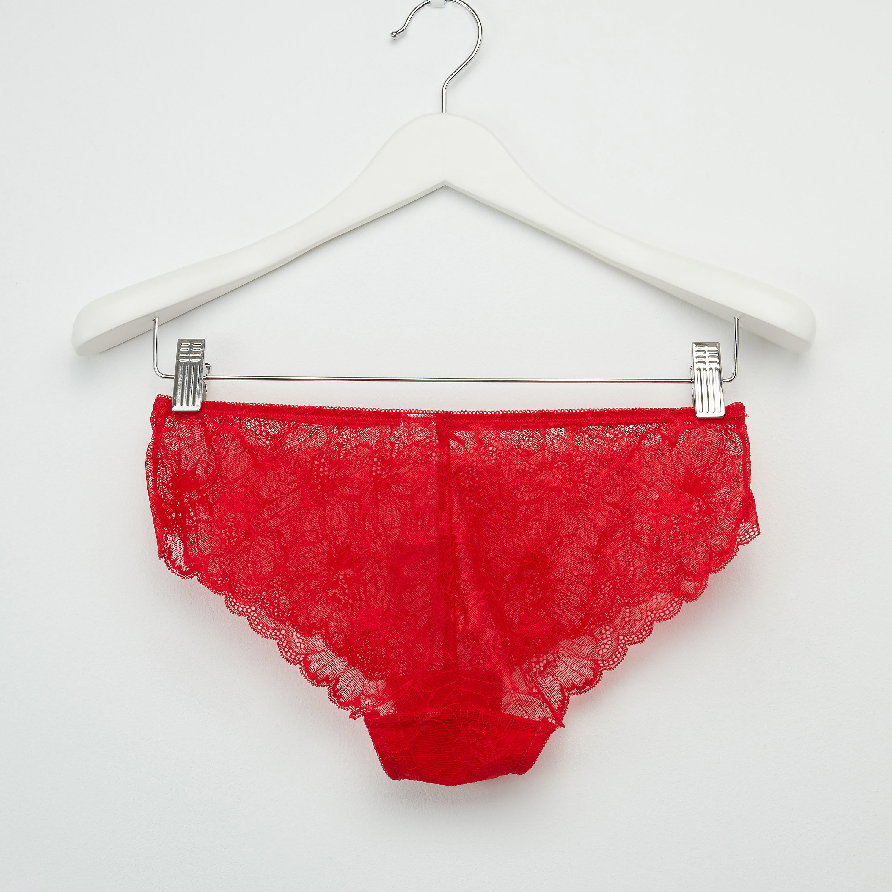 طقم سراويل داخلية وصدريّة ديمي مبطّنة بتفاصيل دانتيل-women-clothing-lingerie-lingeriesets-image-1