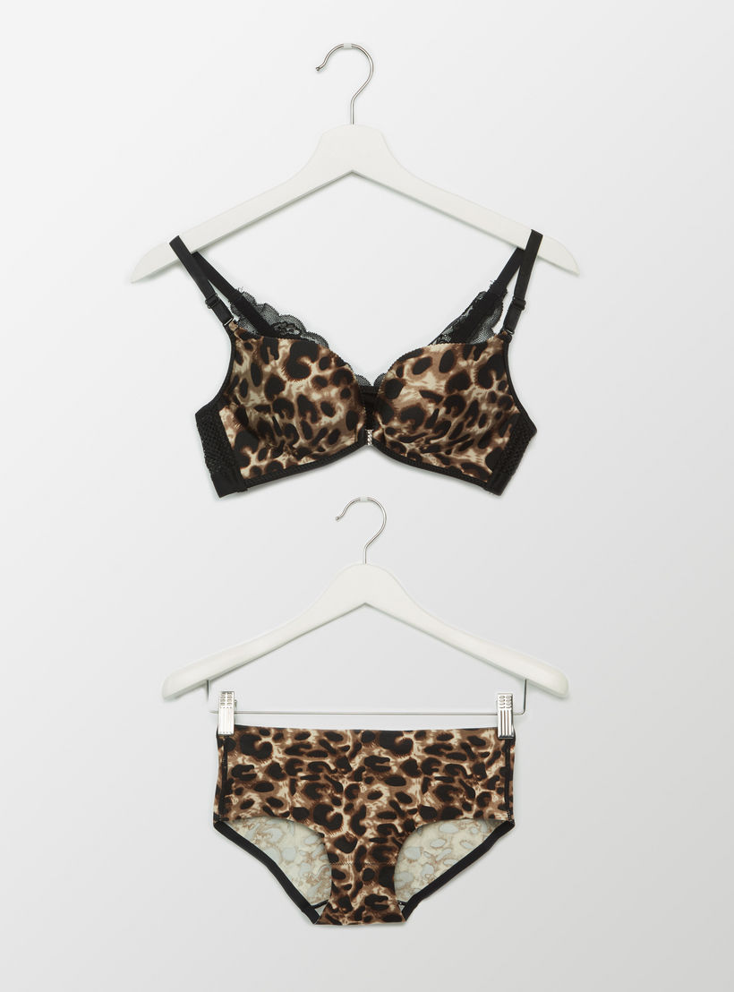 طقم سراويل داخلية وصدريّة ديمي مبطّنة بطبعات-women-clothing-lingerie-lingeriesets-image-5