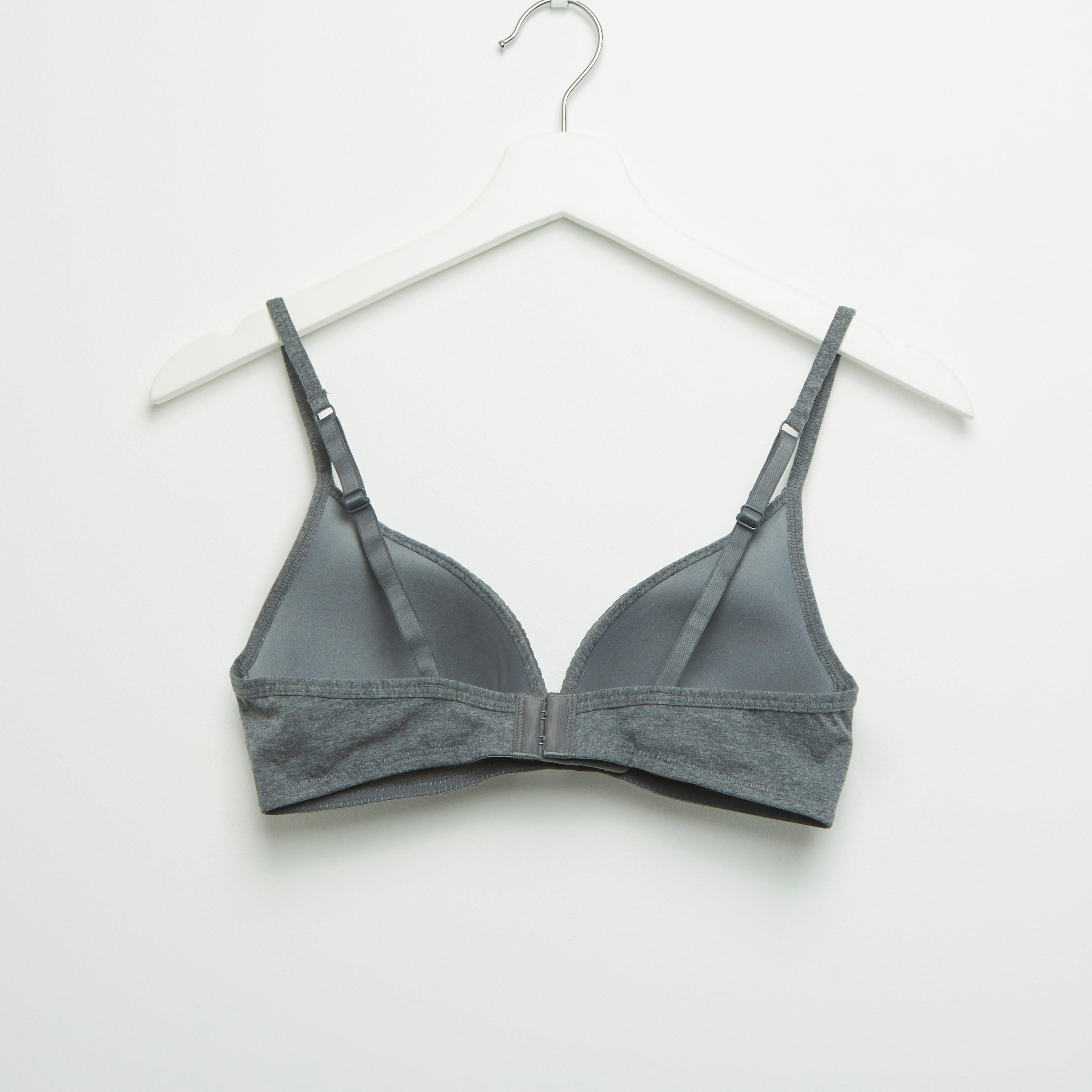صدريّة تيشيرت مبطّنة بتفاصيل دانتيل ومشبك إغلاق ناعم - طقم من قطعتين-women-clothing-lingerie-bras-image-5