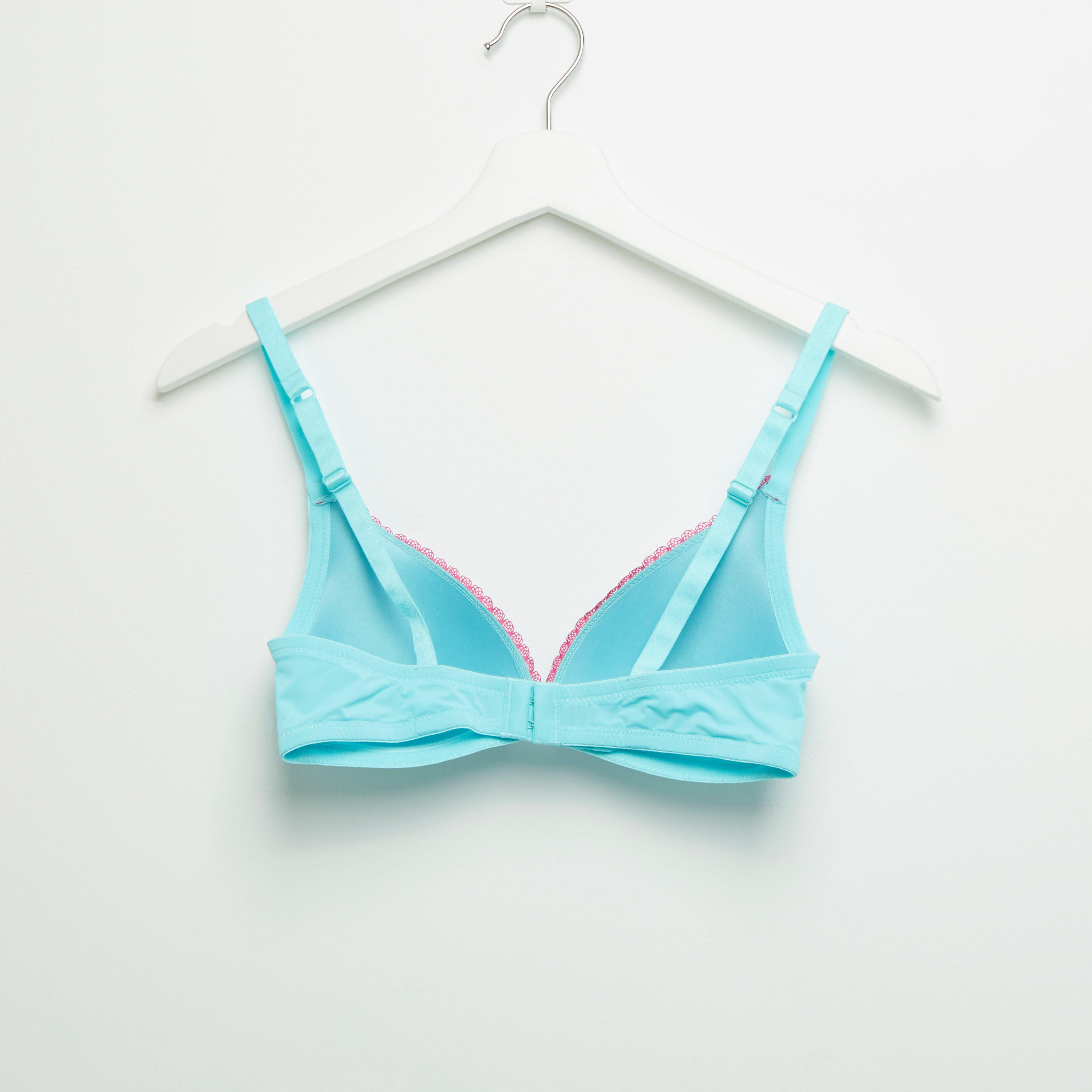 Set of 2 - Lace Detail Padded T-shirt Bra with Hook and Eye Closure-women-clothing-lingerie-bras-image-5