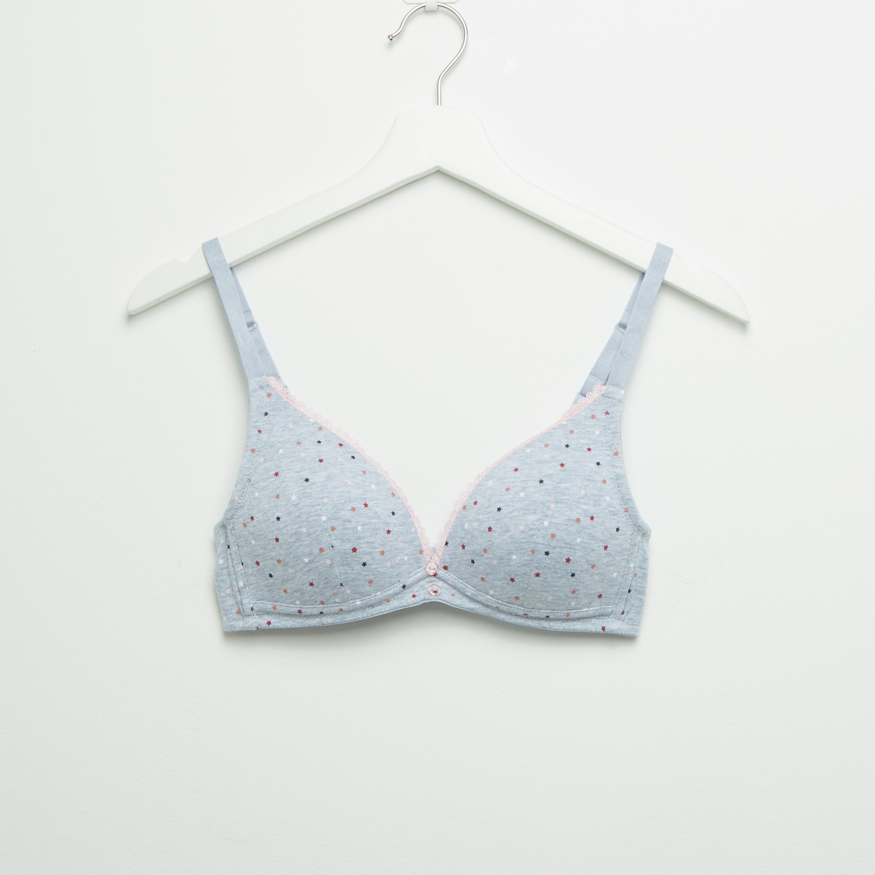 صدريّة تيشيرت بتفاصيل دانتيل وخطاف إغلاق - طقم من قطعتين-women-clothing-lingerie-bras-image-2