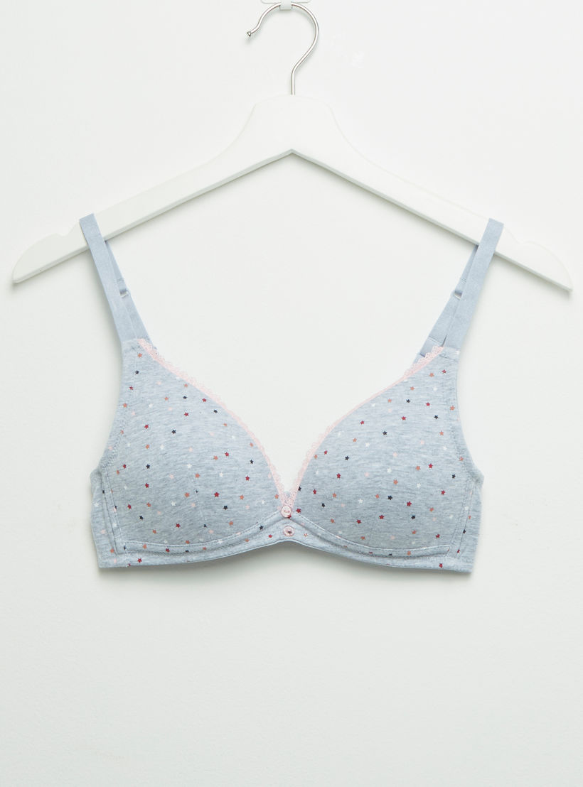 صدريّة تيشيرت بتفاصيل دانتيل وخطاف إغلاق - طقم من قطعتين-women-clothing-lingerie-bras-image-2