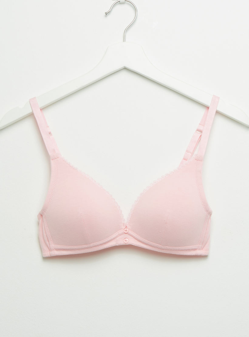 صدريّة تيشيرت بتفاصيل دانتيل وخطاف إغلاق - طقم من قطعتين-women-clothing-lingerie-bras-image-4