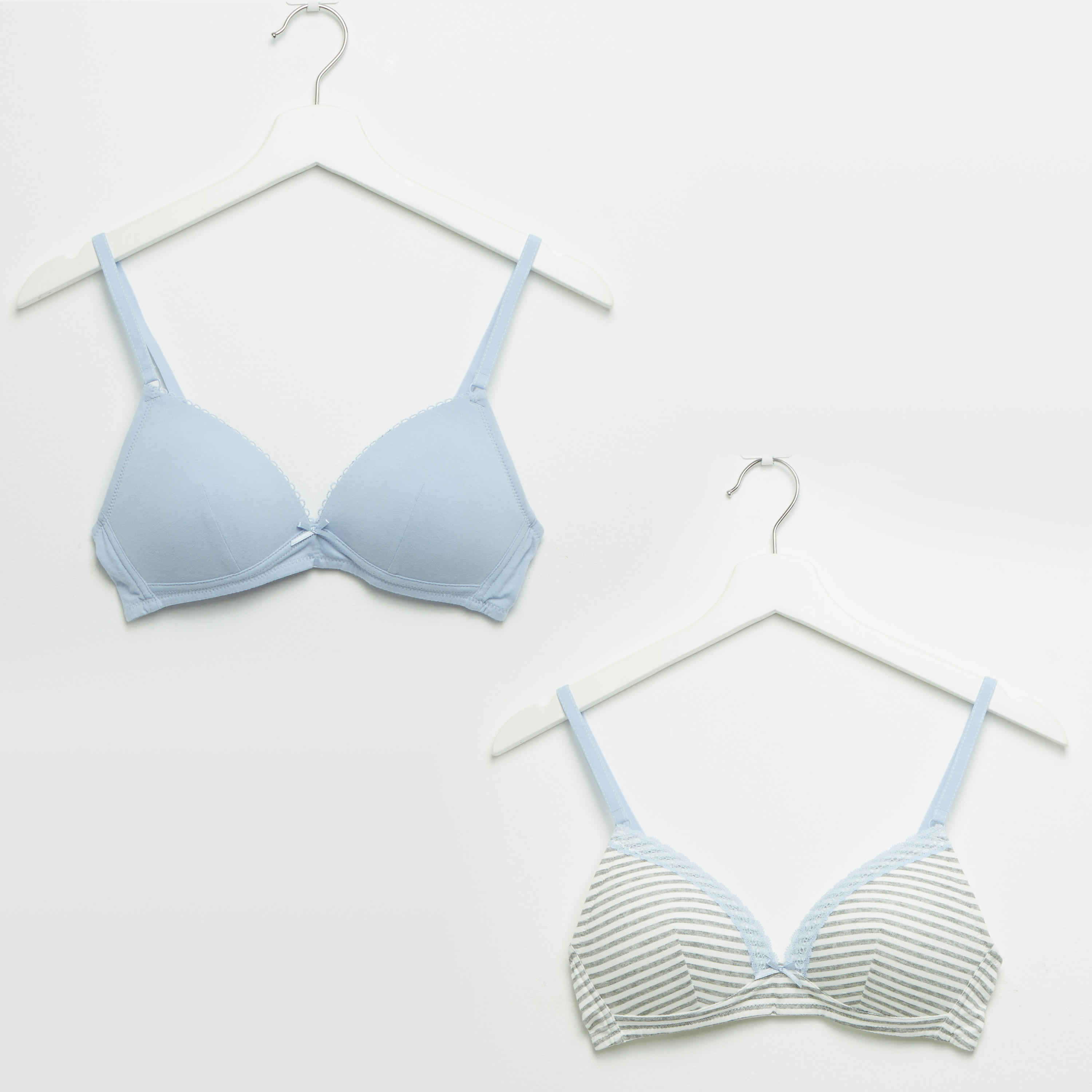 صدريّة تيشيرت مبطّنة بمشبك إغلاق ناعم - طقم من قطعتين-women-clothing-lingerie-bras-image-1