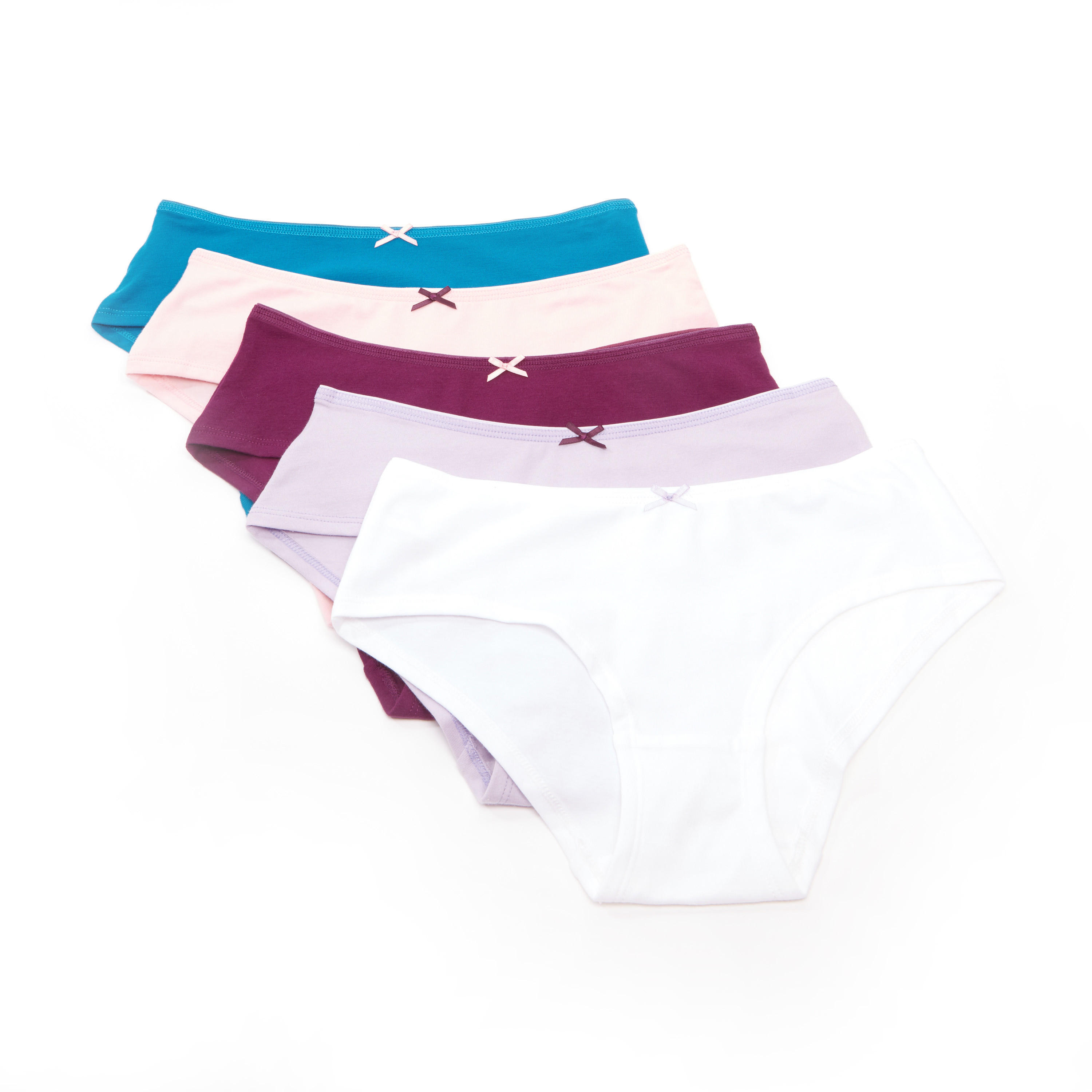 سراويل داخلية سادة بخصر مطاطي - طقم من 5 قطع-women-clothing-lingerie-panties-image-1
