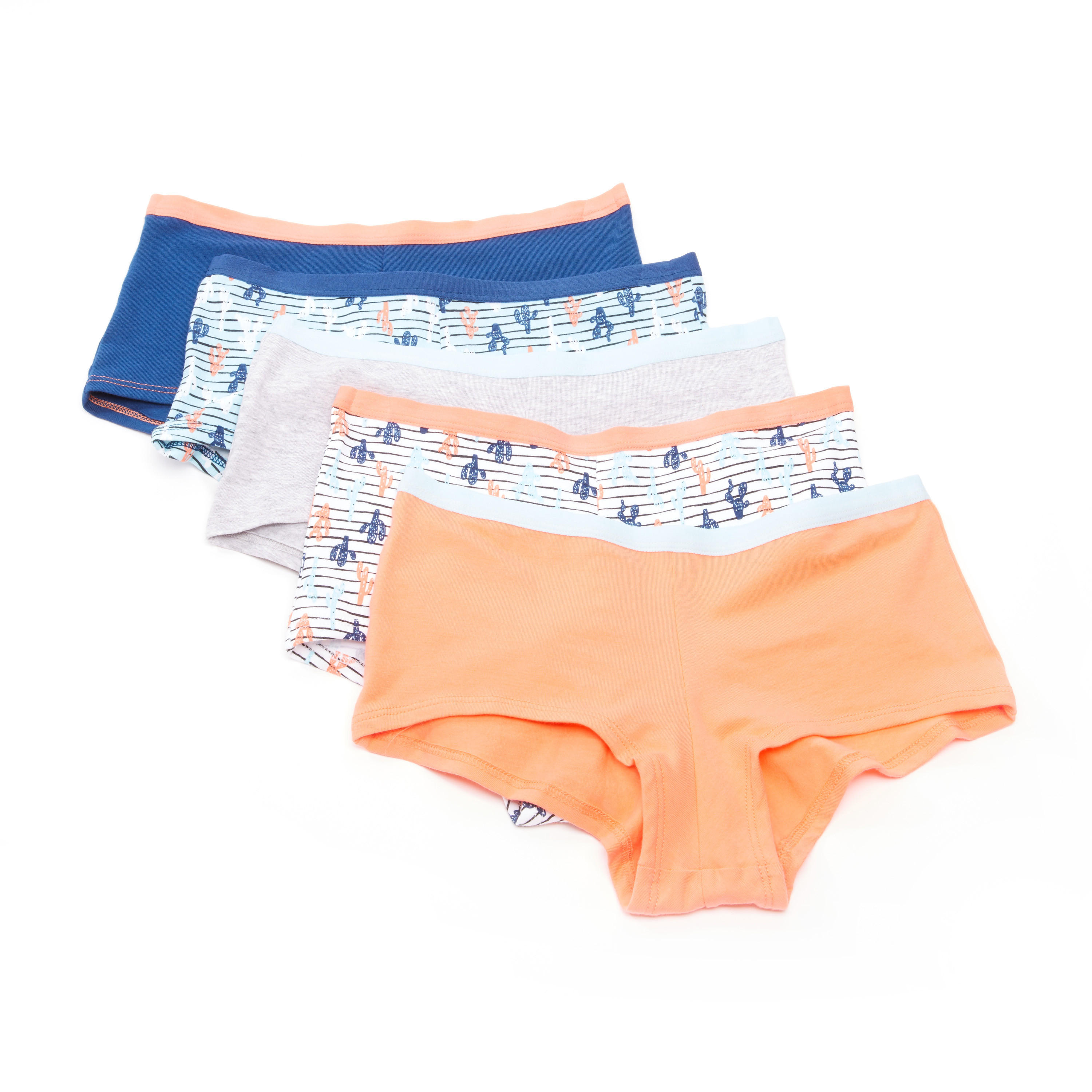 سراويل داخلية بوي شورت متنوعة بخصر مطّاطي عريض - طقم من 5 قطع-women-clothing-lingerie-panties-image-1