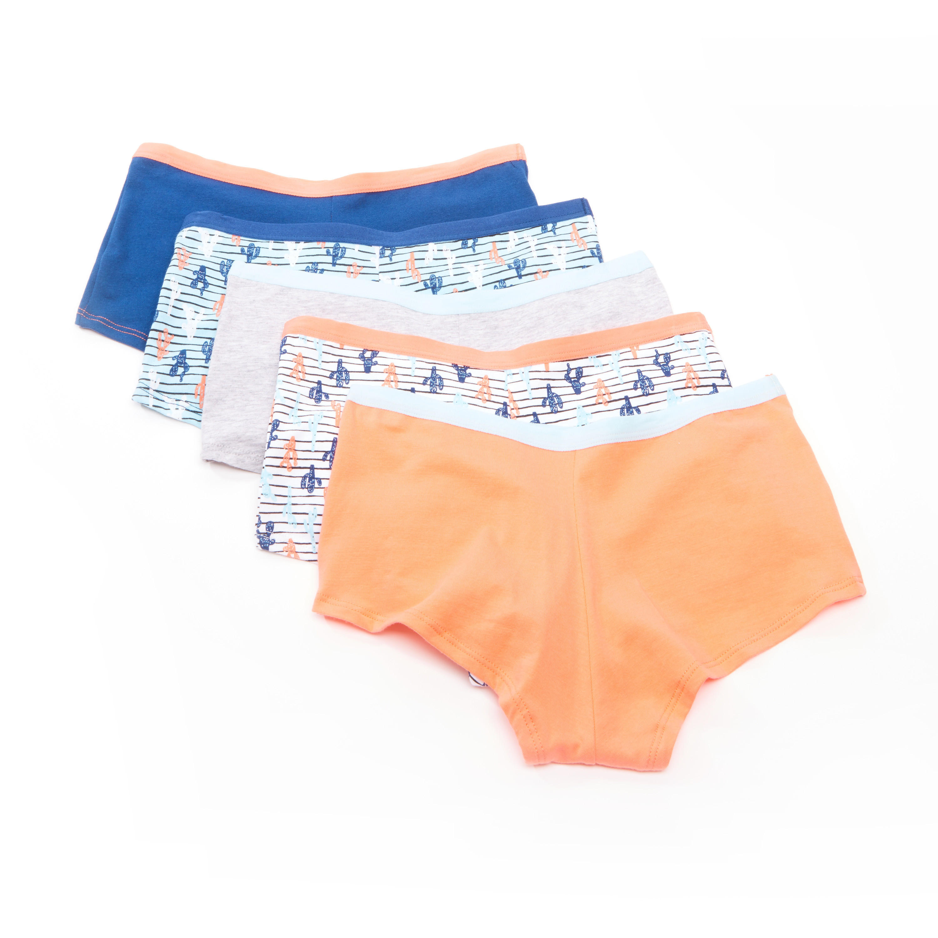 سراويل داخلية بوي شورت متنوعة بخصر مطّاطي عريض - طقم من 5 قطع-women-clothing-lingerie-panties-image-2