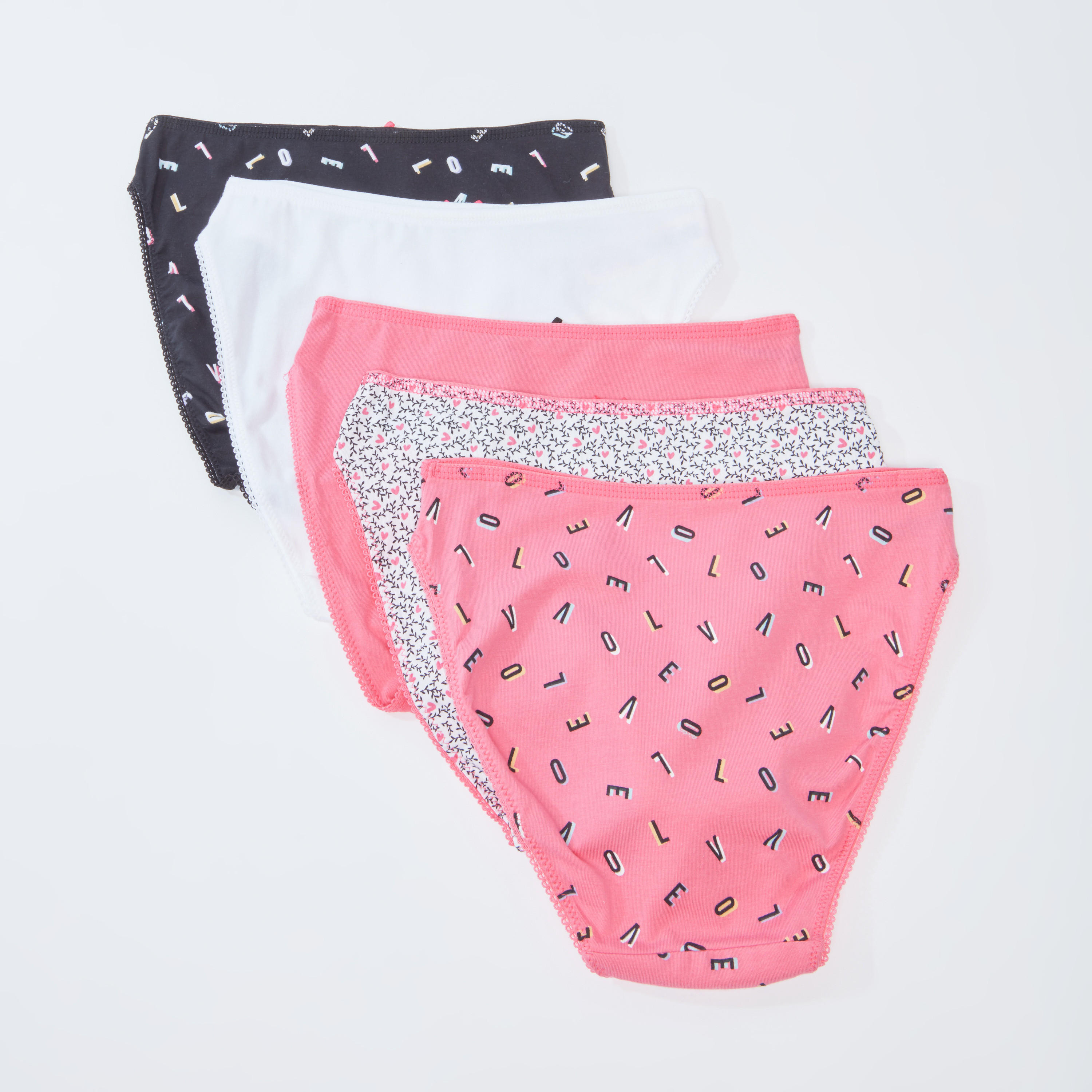 سراويل داخلية متنوعة بخصر مطّاطي - طقم من 5 قطع-women-clothing-lingerie-panties-image-2