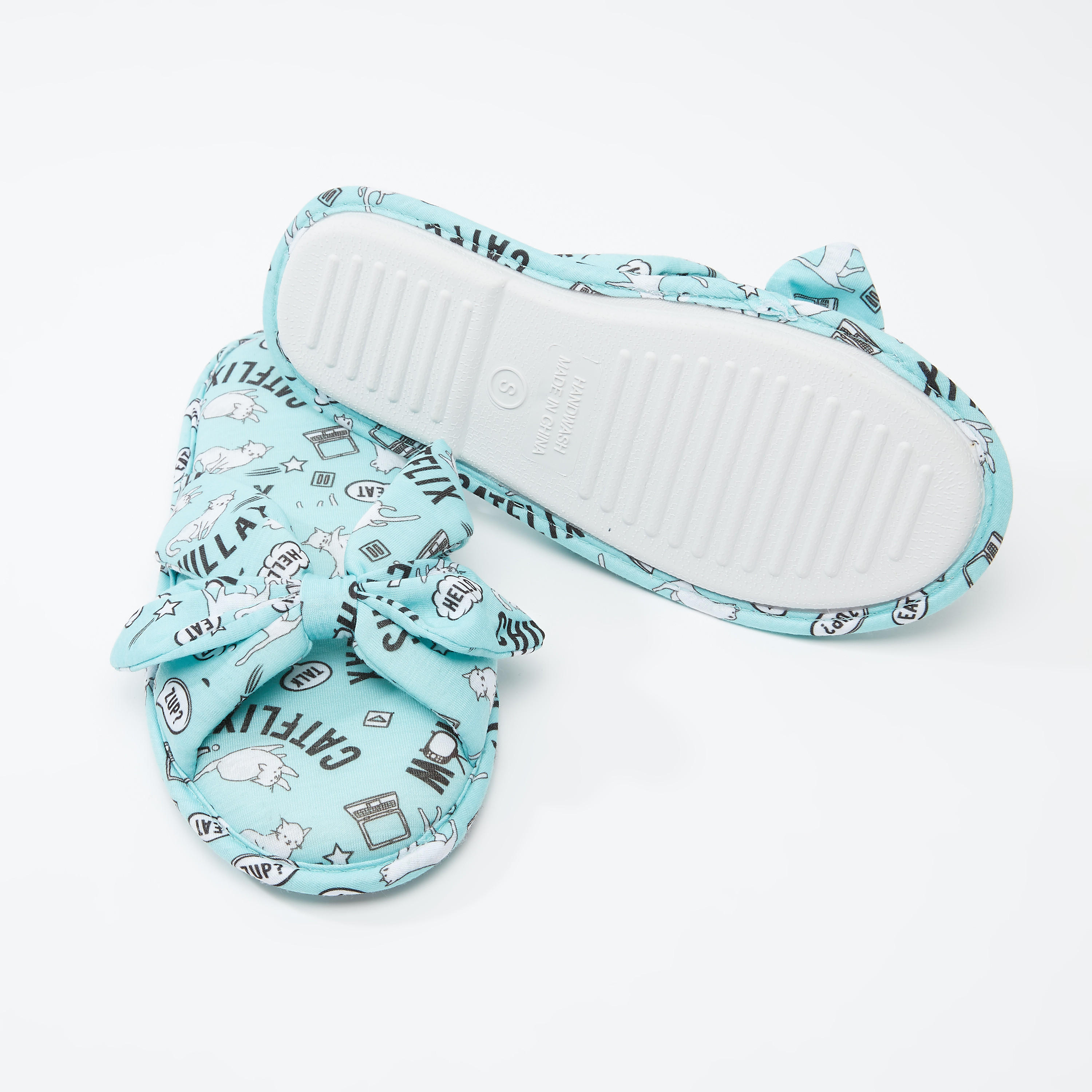 حذاء خفيف بفيونكة وطبعات-women-clothing-nightwear-bedroomslippers-image-2