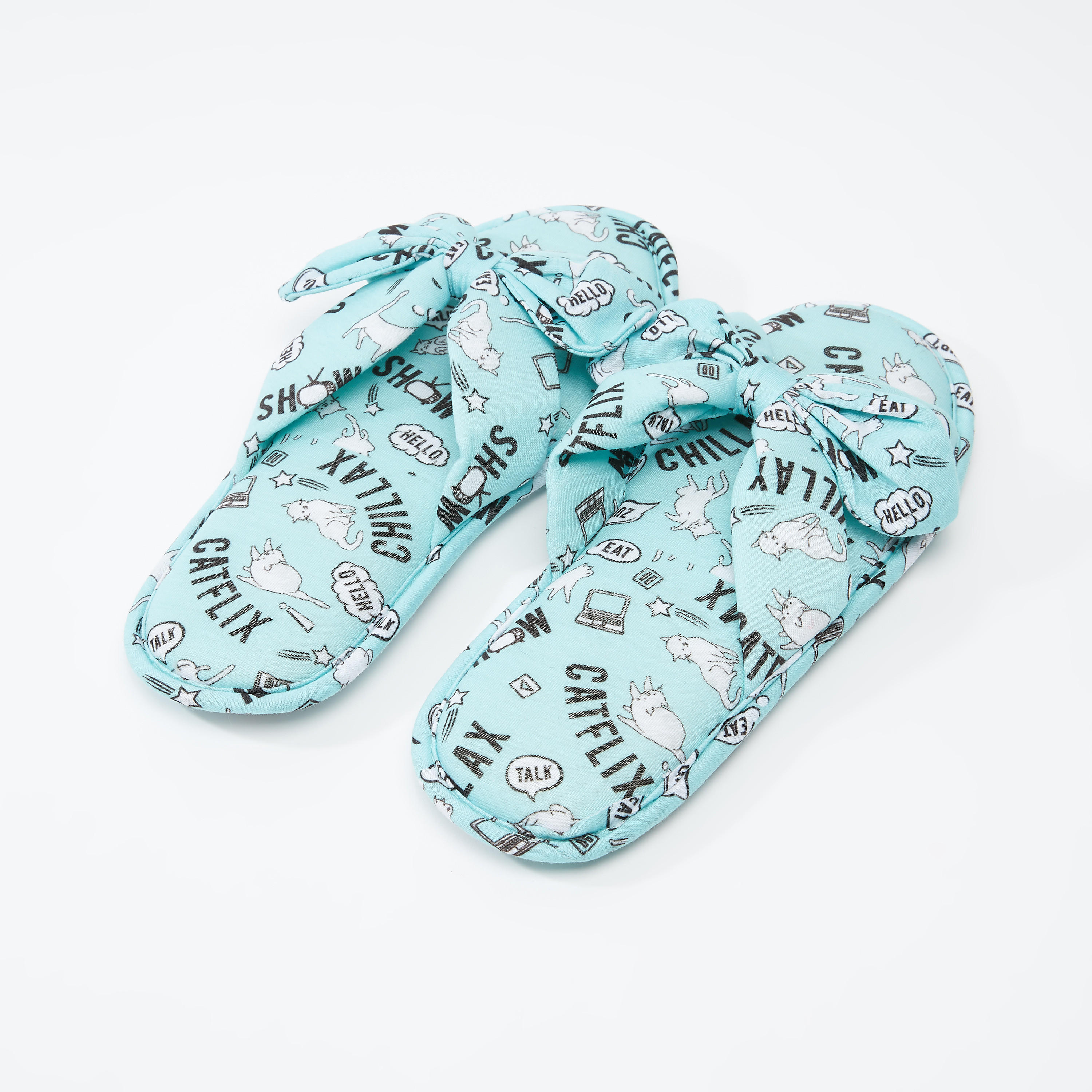 حذاء خفيف بفيونكة وطبعات-women-clothing-nightwear-bedroomslippers-image-3
