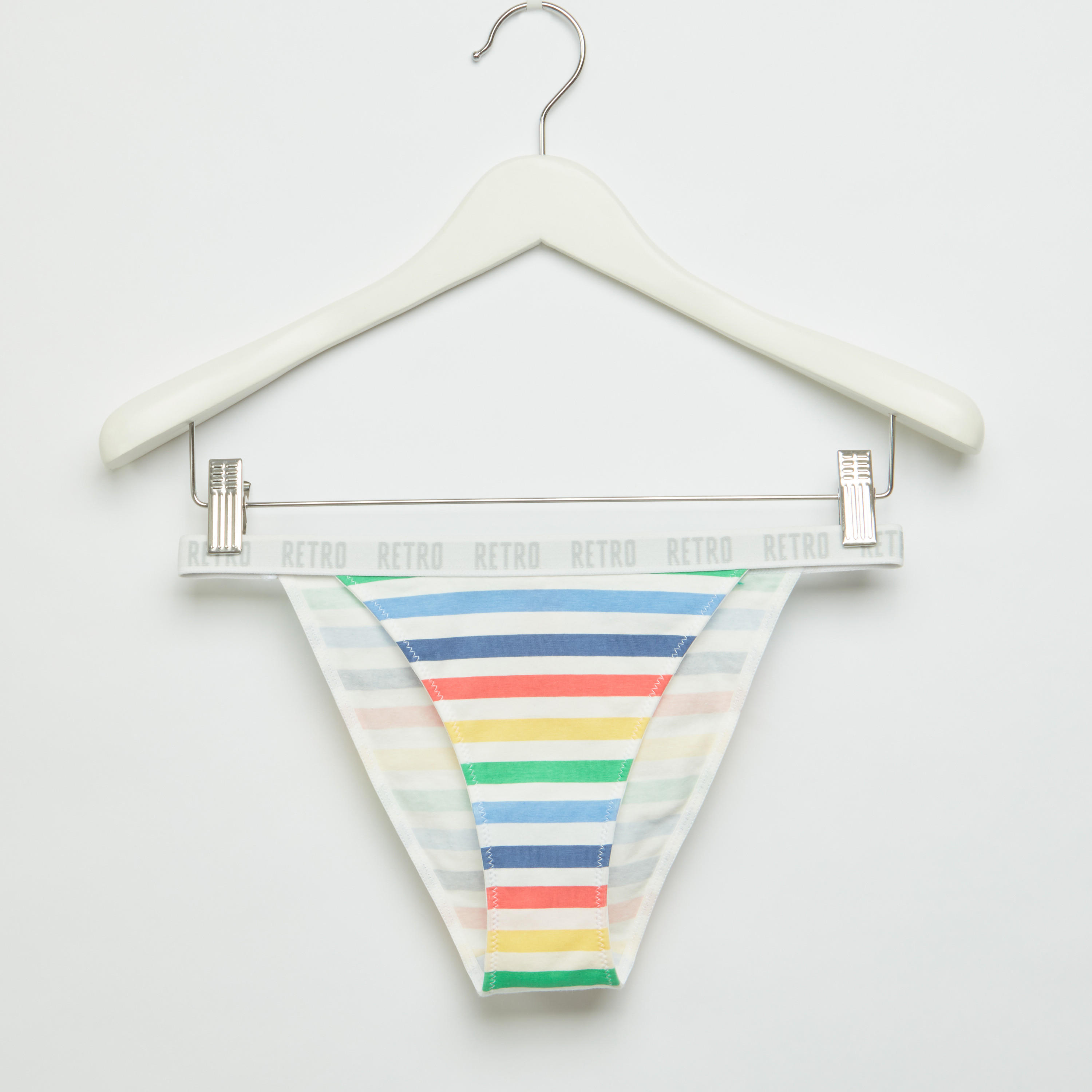 سراويل بكيني مقلمة بخصر مطّاطي عريض-women-clothing-lingerie-panties-image-1