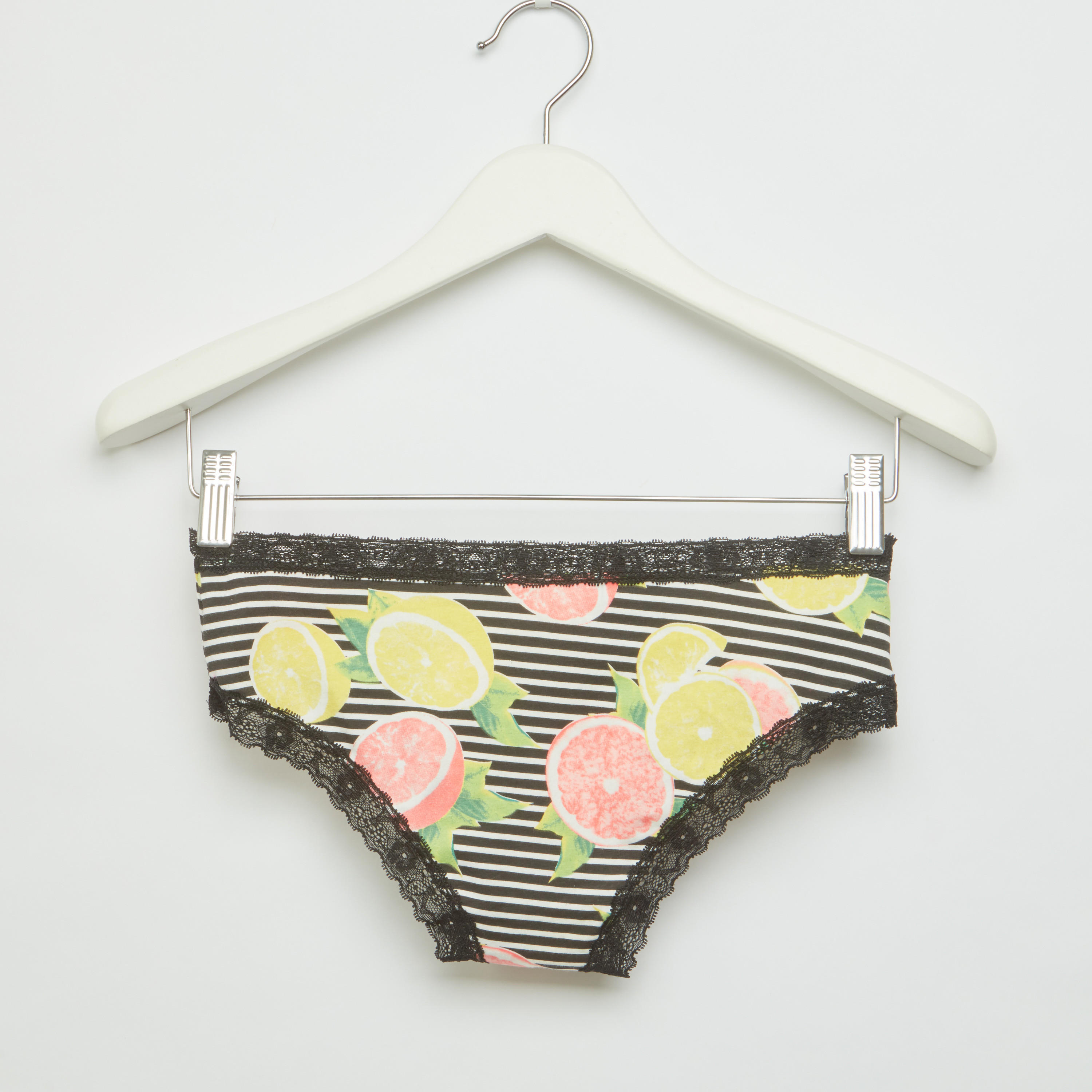 Printed Bikini Briefs with Lace Detail-women-clothing-lingerie-panties-image-2