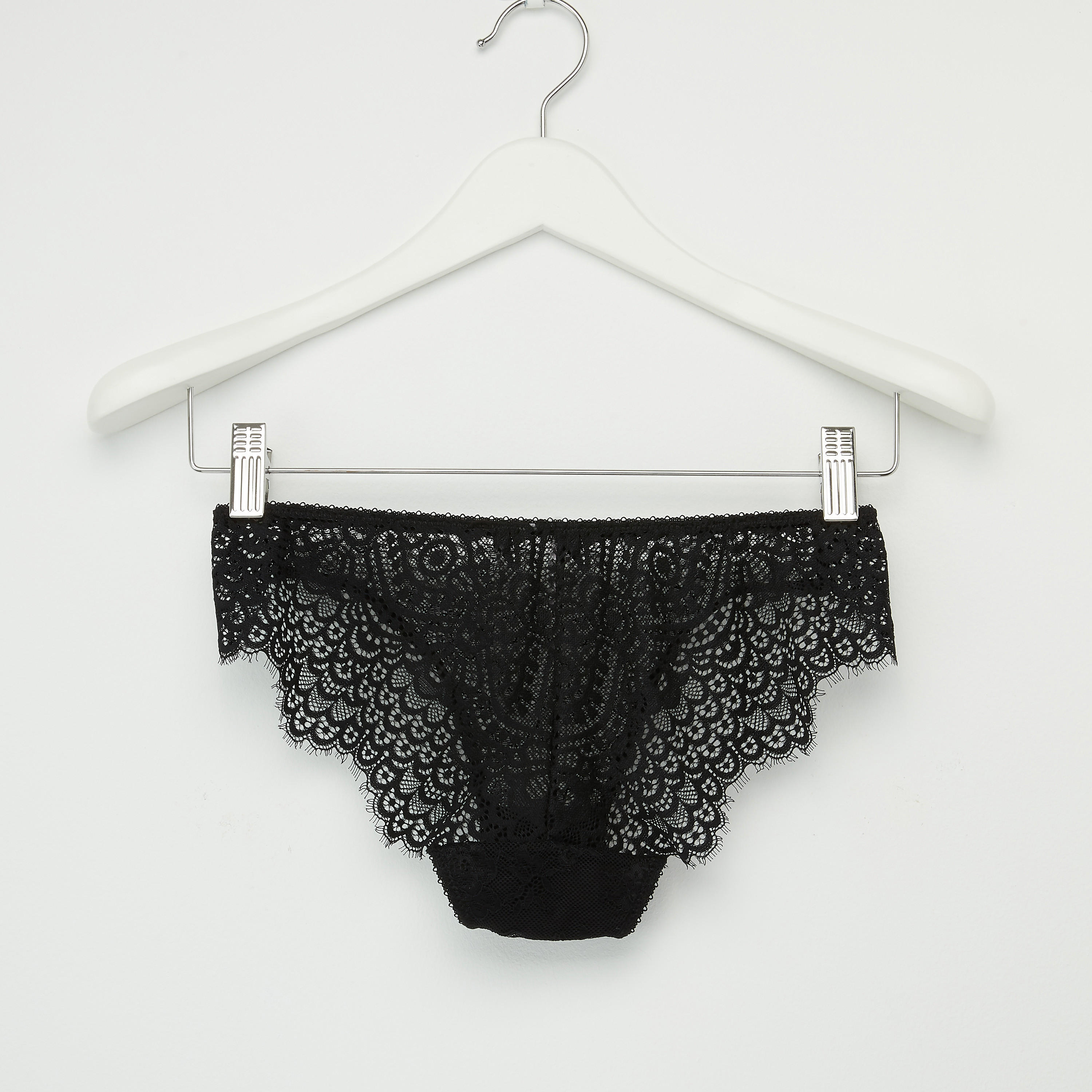 طقم سراويل داخلية وصدريّة ديمي بتفاصيل دانتيل - طقم من 3 قطع-women-clothing-lingerie-lingeriesets-image-7
