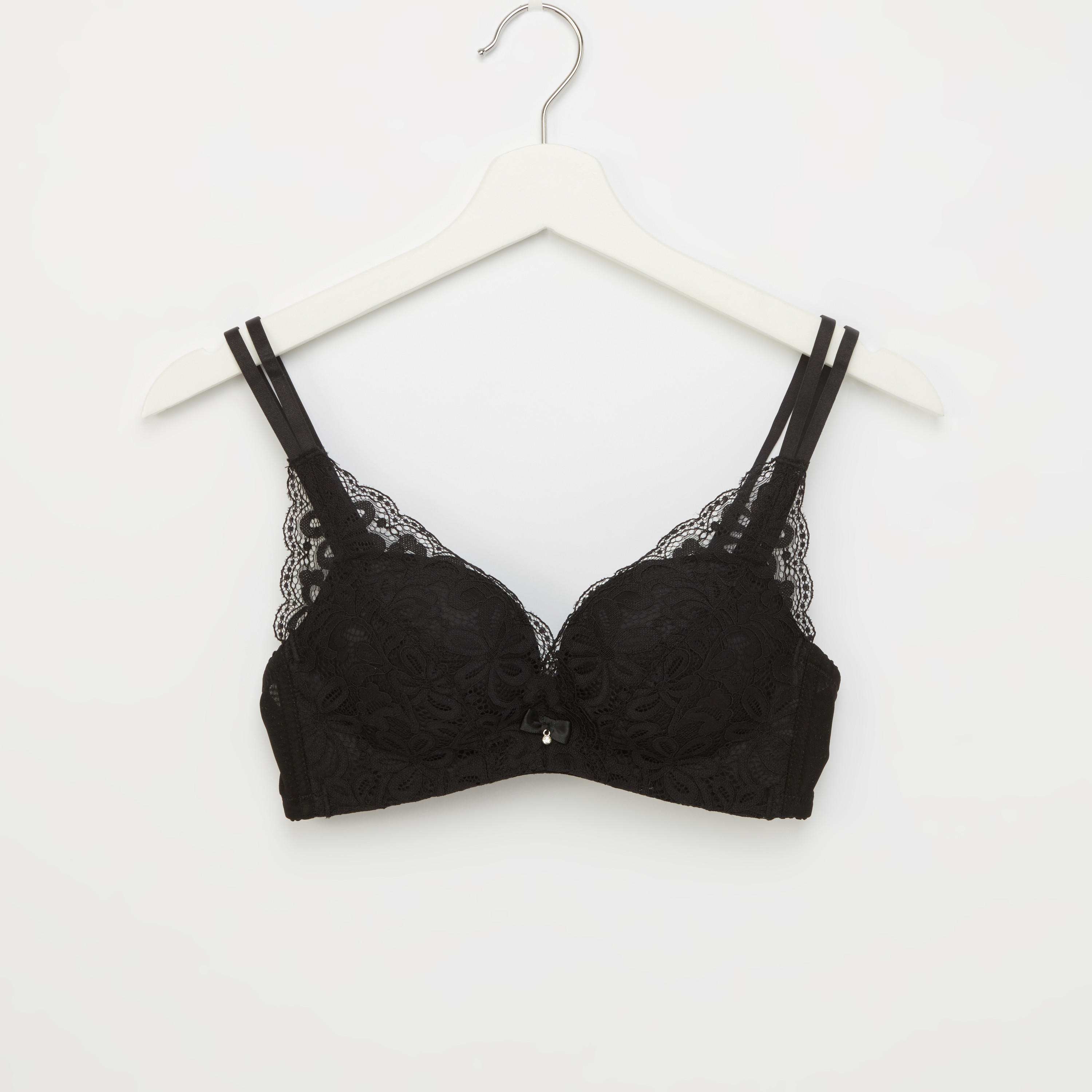 طقم سراويل داخلية وصدريّة ديمي مبطّنة بتفاصيل دانتيل-women-clothing-lingerie-lingeriesets-image-2