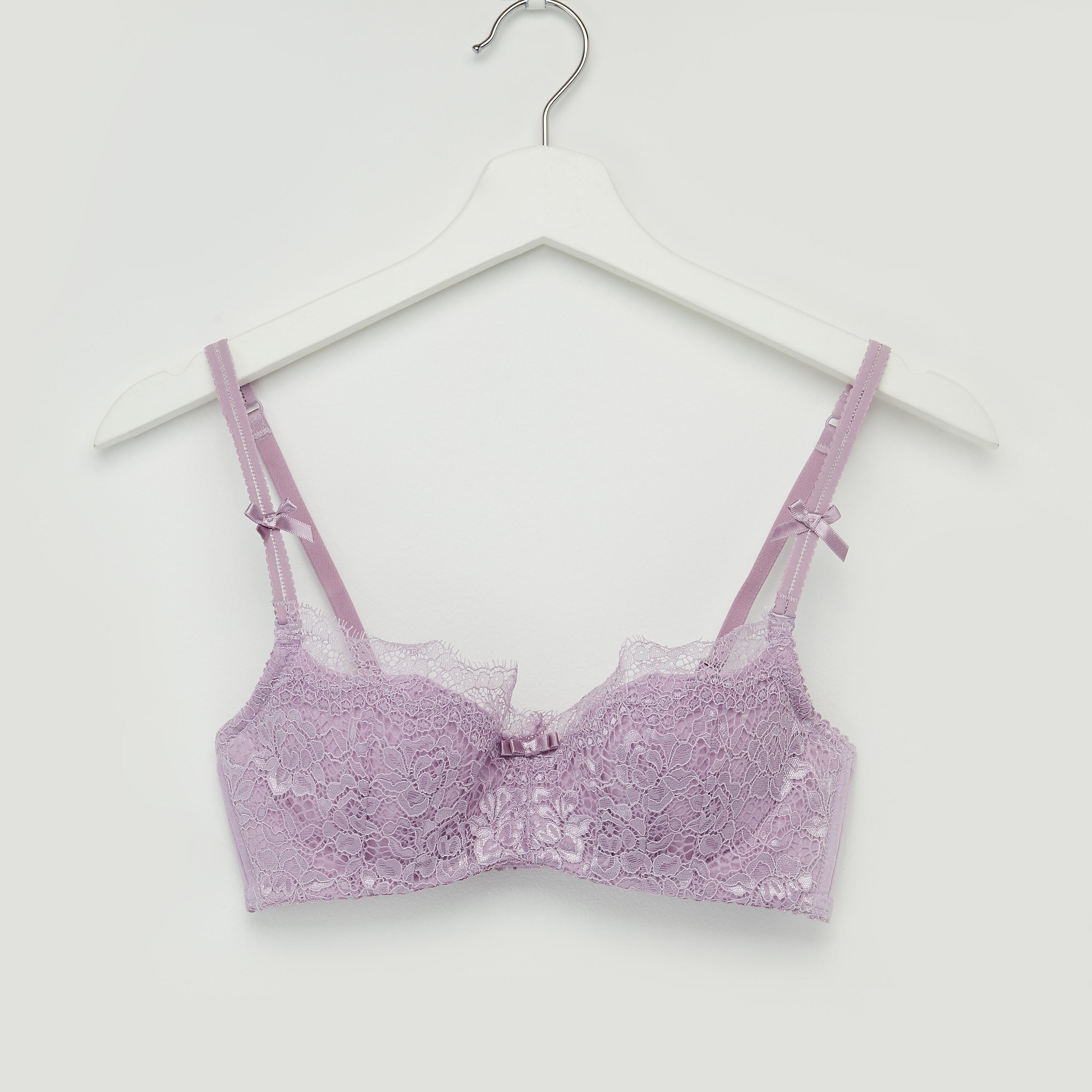 Lace Padded Demi Bra with Bikini Briefs-women-clothing-lingerie-lingeriesets-image-2
