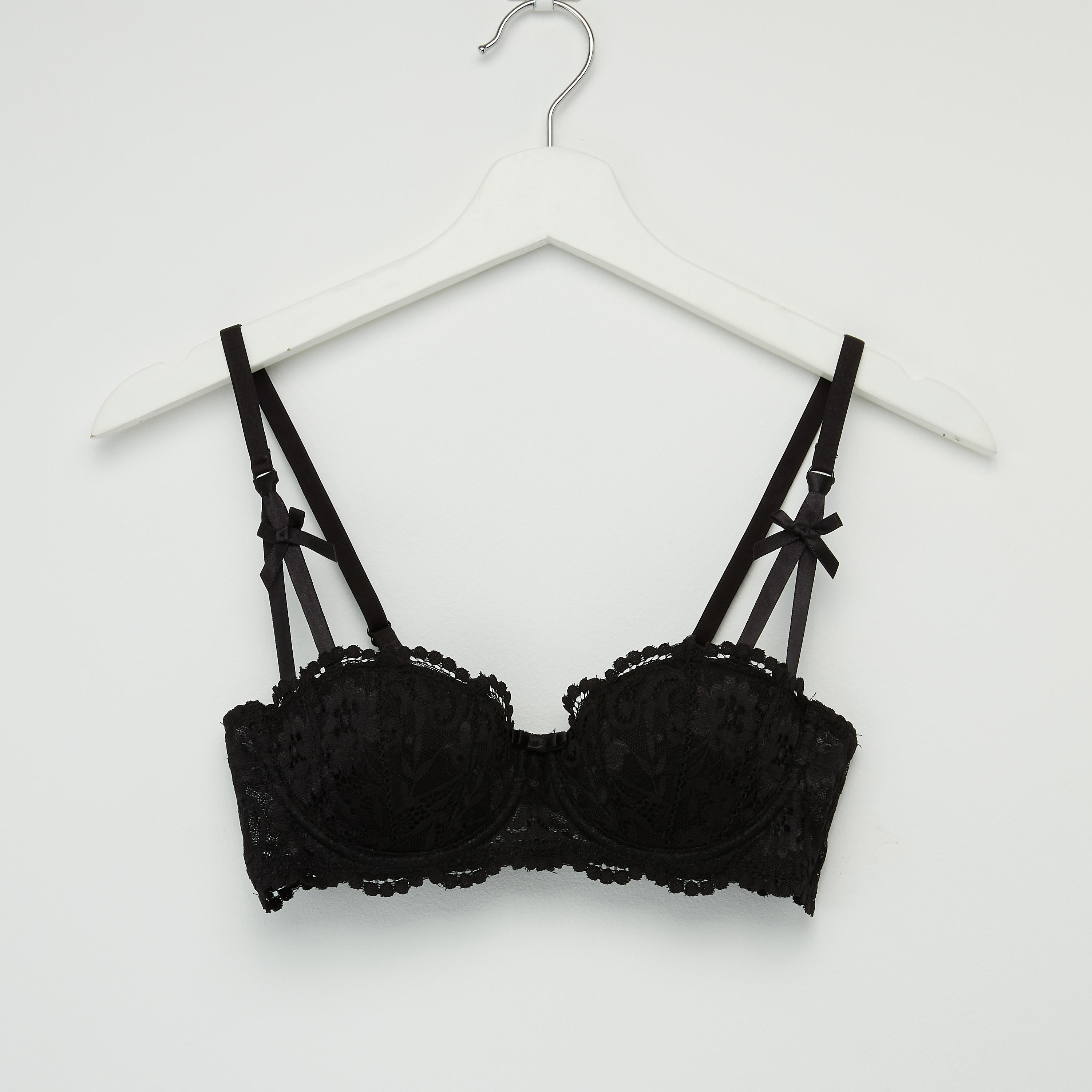 Lace Padded Demi Bra with Bikini Briefs-women-clothing-lingerie-lingeriesets-image-2