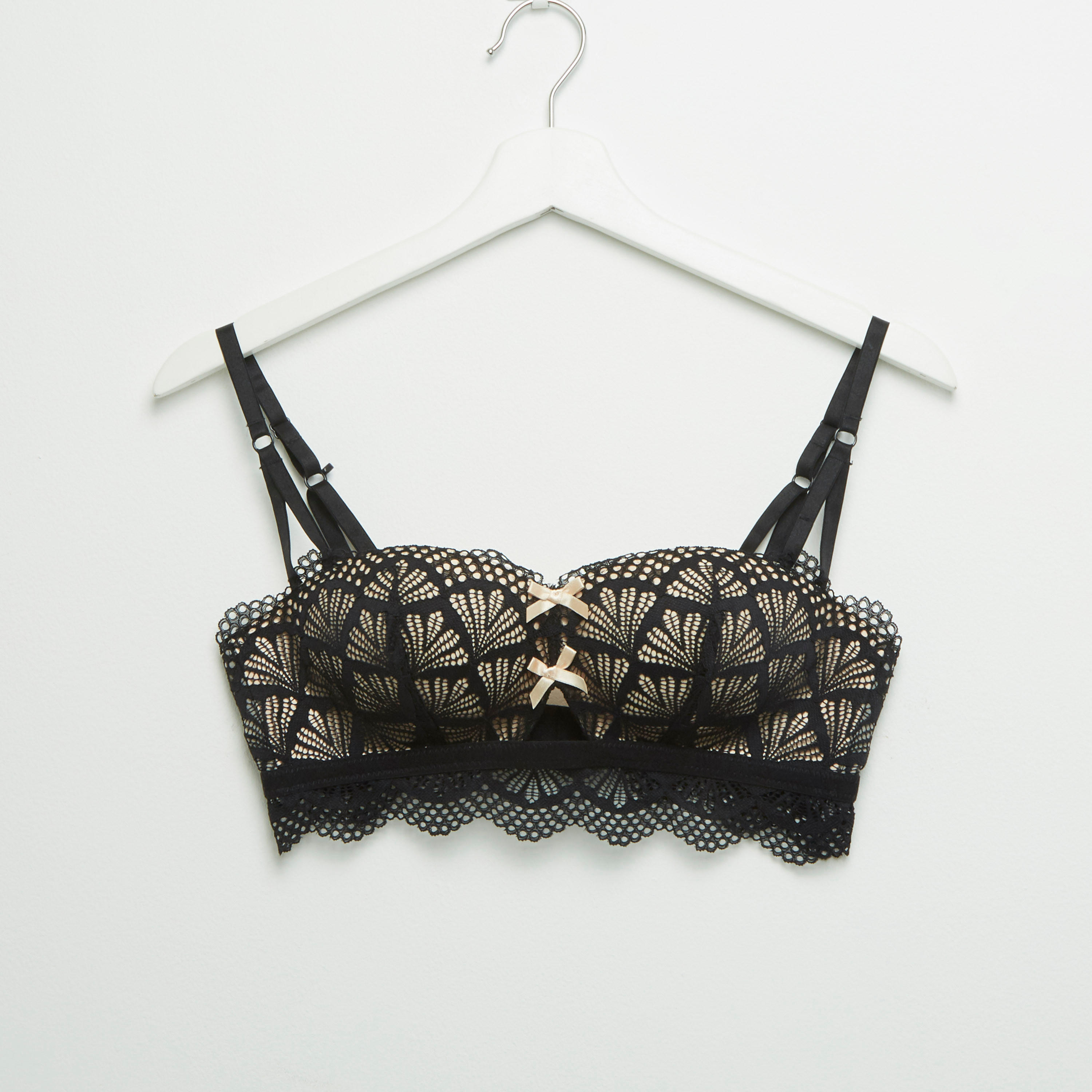 طقم سراويل داخلية وصدريّة ديمي دانتيل مبطّنة-women-clothing-lingerie-bras-image-2