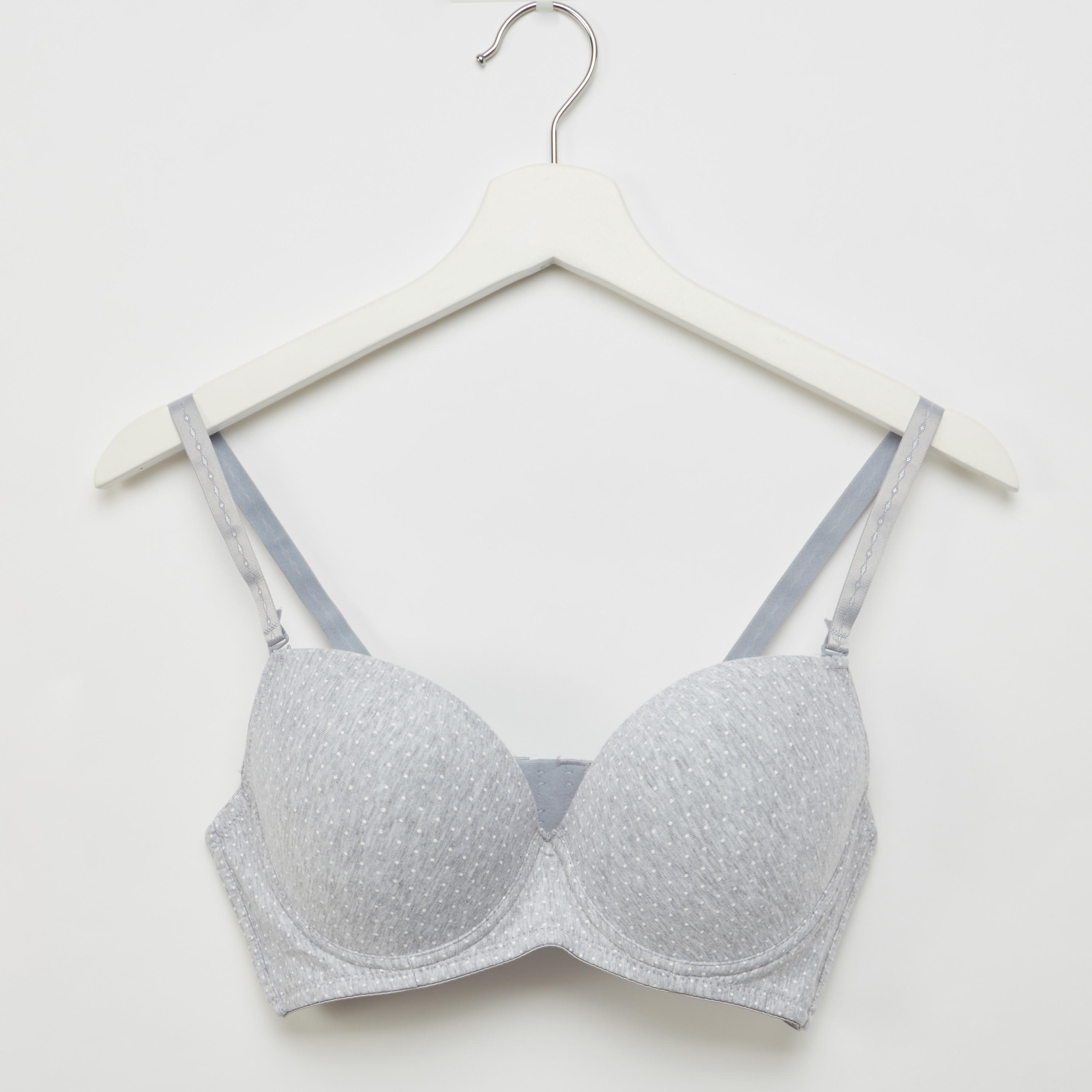 صدرية بلانج مبطّنة بخطافة إغلاق وطبعات منقّطة-women-clothing-lingerie-bras-image-2
