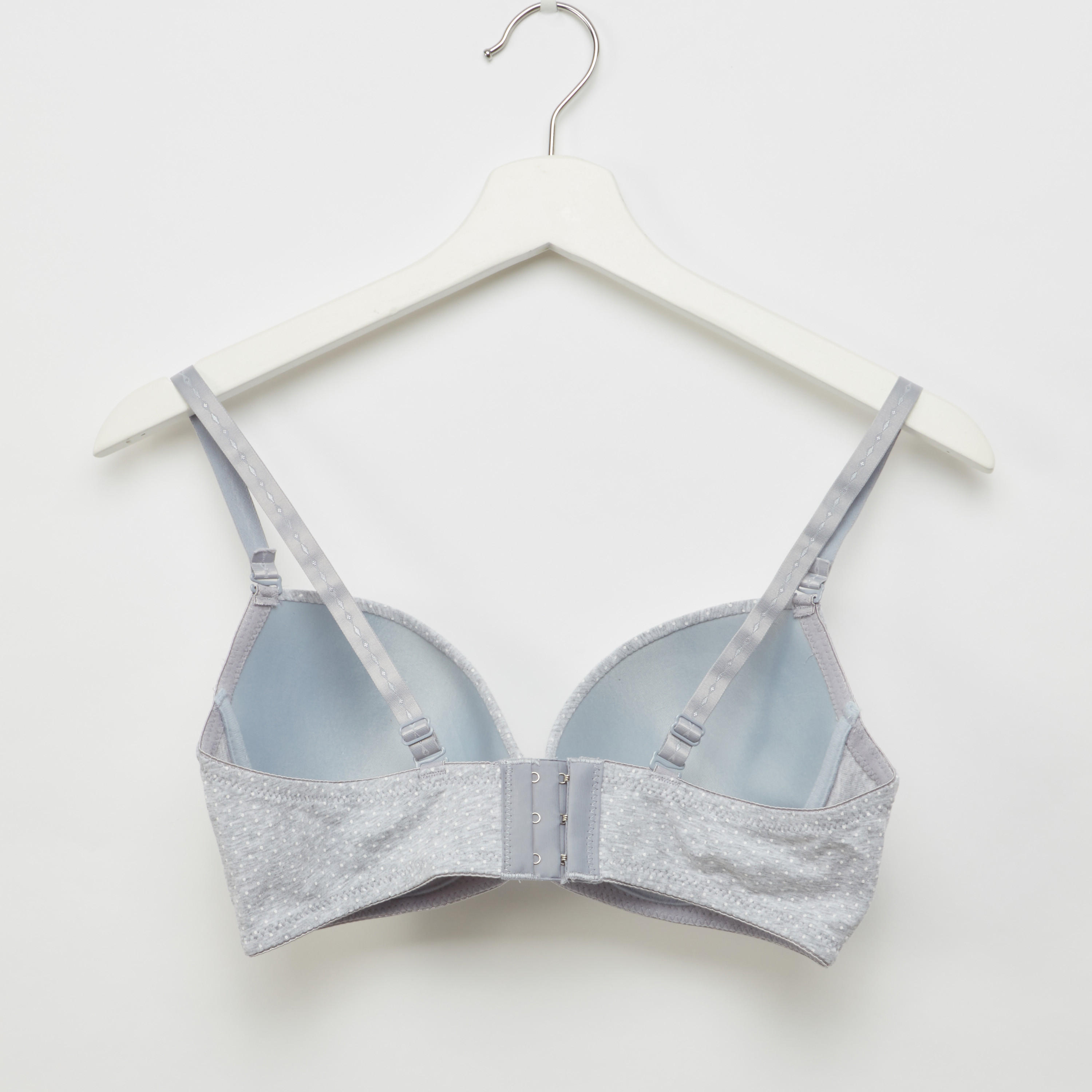 صدرية بلانج مبطّنة بخطافة إغلاق وطبعات منقّطة-women-clothing-lingerie-bras-image-1