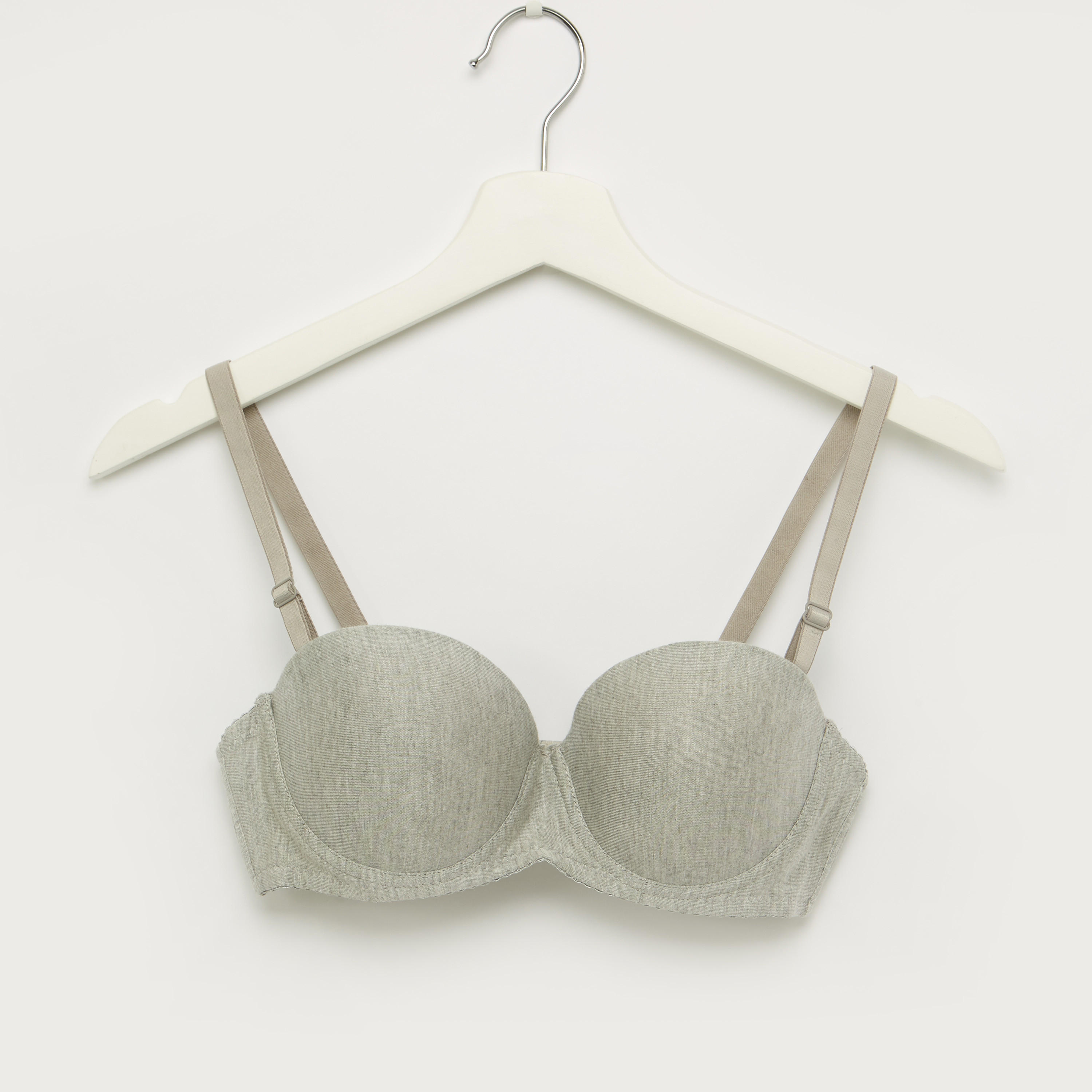 Plain Balconette Bra with Hook and Eye Closure-women-clothing-lingerie-bras-image-1