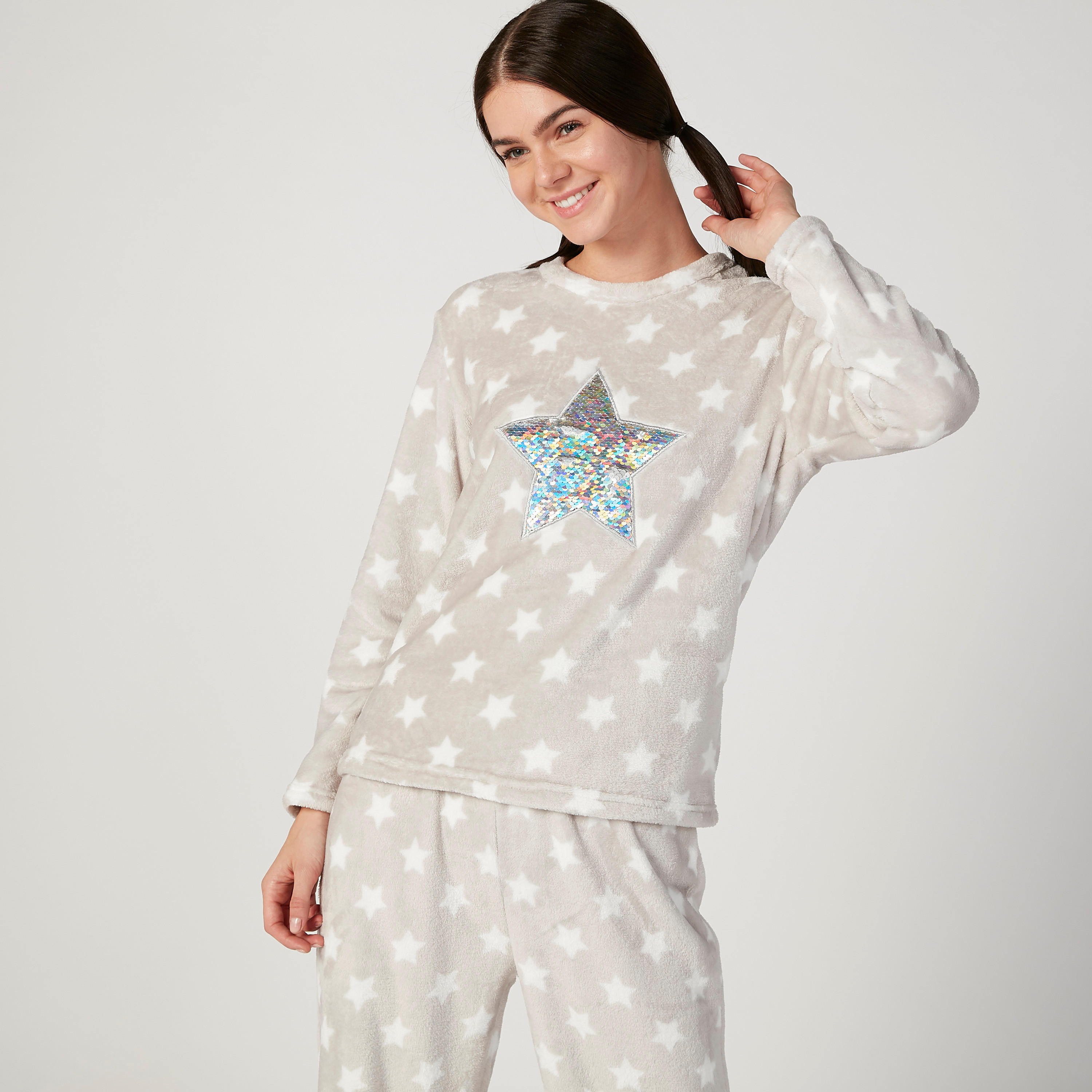 طقم بنطلون بيجاما وتيشيرت بأكمام طويلة وطبعات-women-clothing-nightwear-pyjamas-longsets-image-3