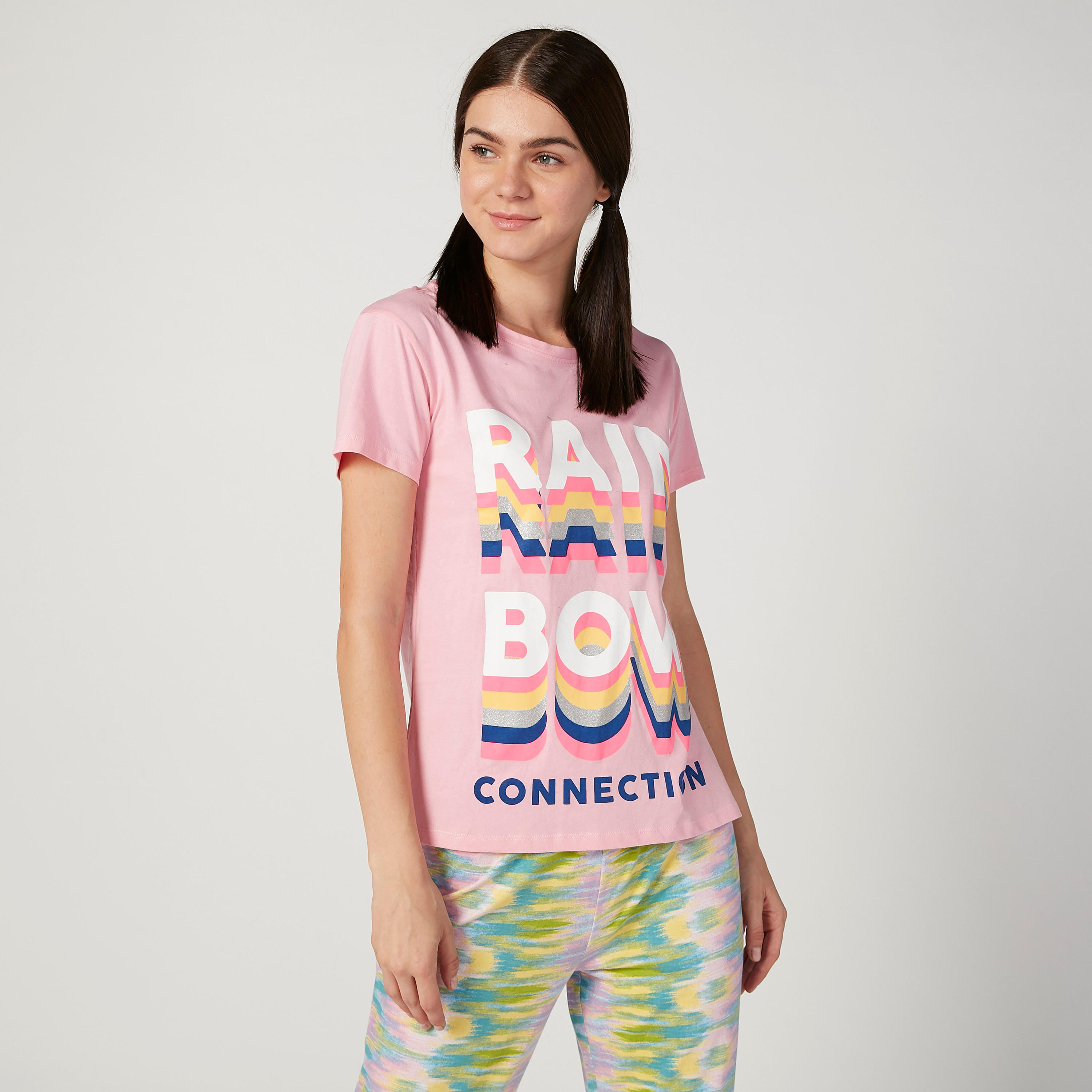 Printed Round Neck T-shirt and Full Length Pyjama Set-women-clothing-nightwear-pyjamas-longsets-image-3