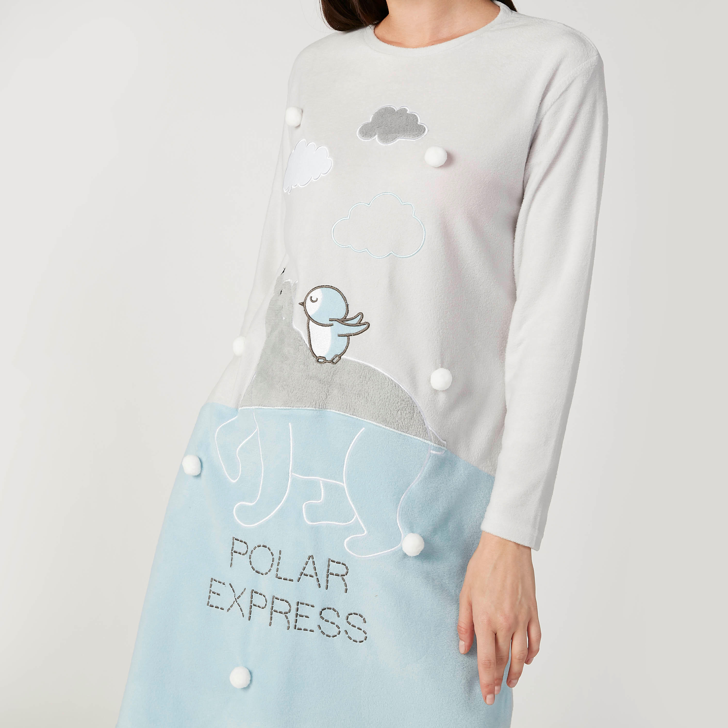 قميص نوم بياقة مستديرة وأكمام طويلة وطبعات-women-clothing-nightwear-nighties-image-3